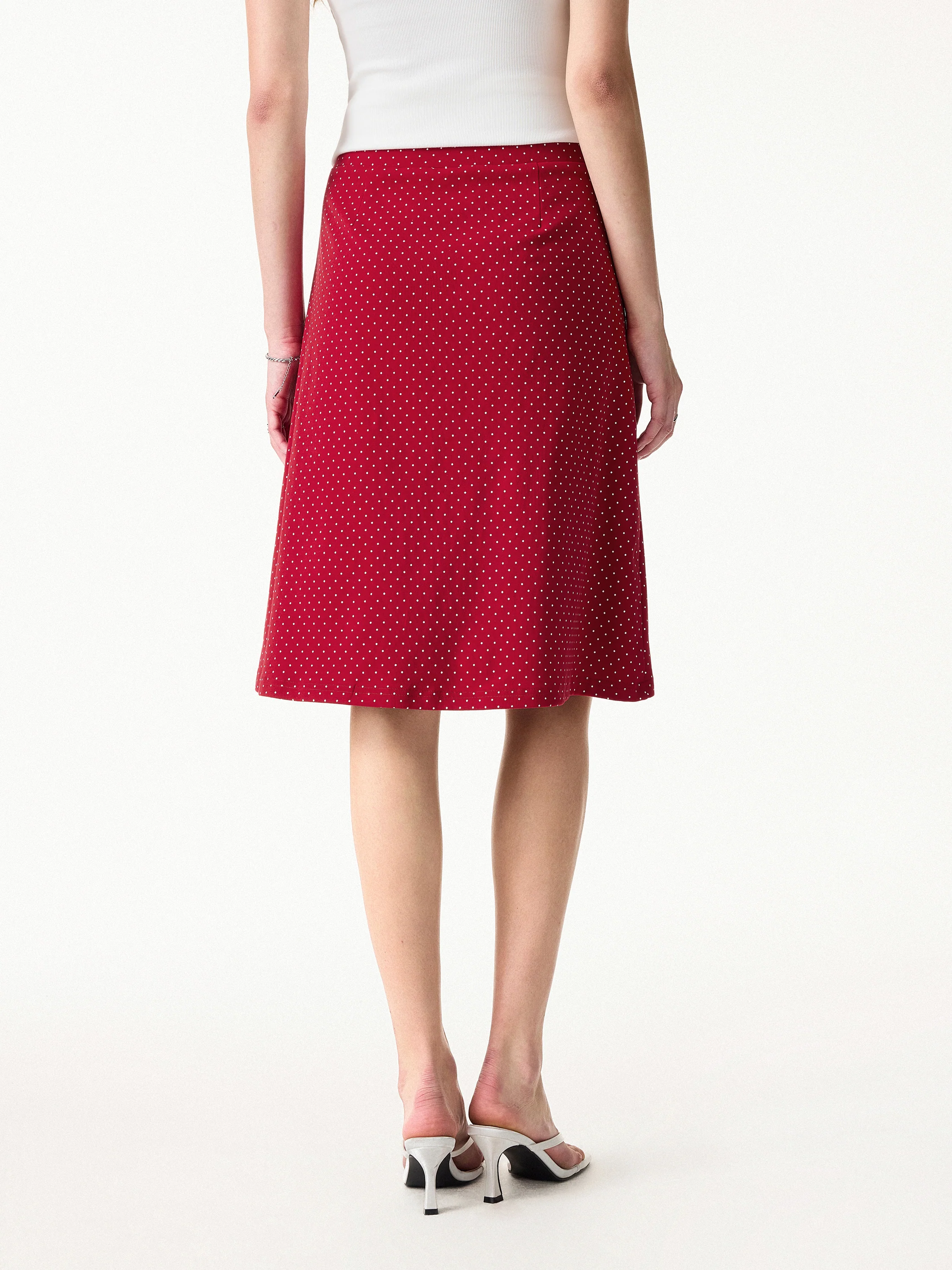 2Pcs Set Boatneck Flutter Sleeves Polka Dot Top & A-Line Flare Skirt Limited Edition - Image 10