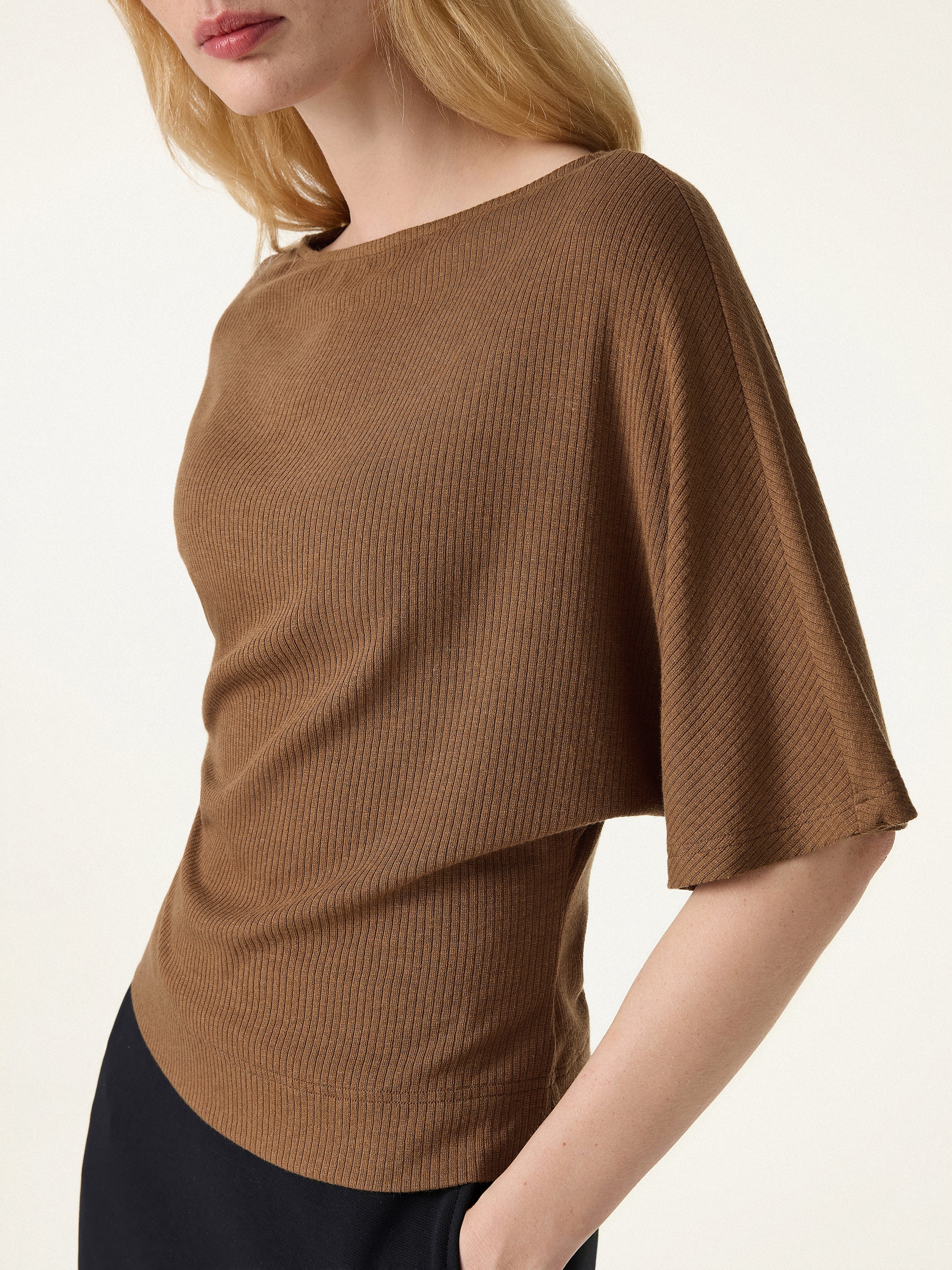 2Pcs Set Boatneck Relaxed Top & Wide Leg Pant with Pockets - Image 10