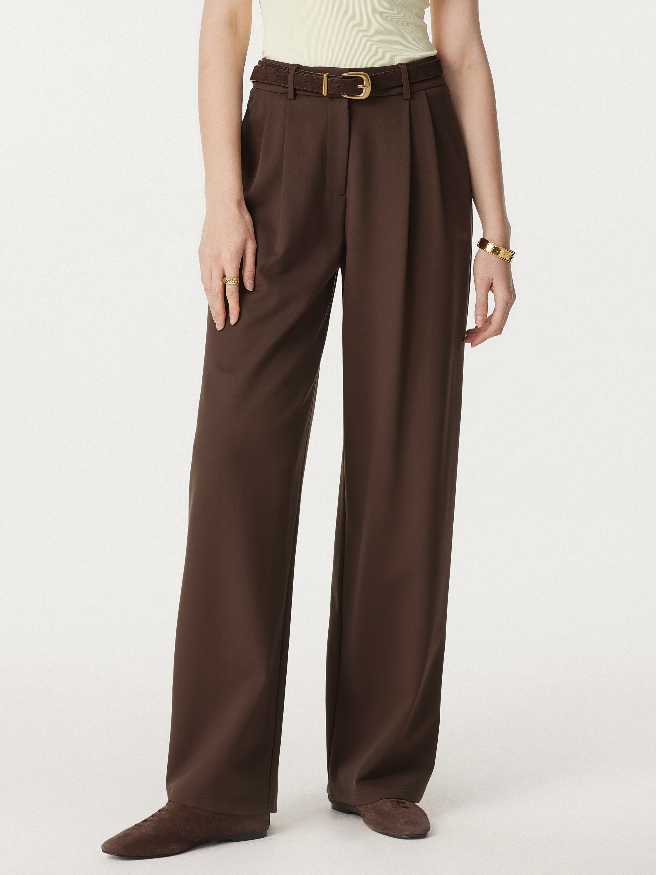 2Pcs Set Boatneck Relaxed Top & Wide Leg Pant with Pockets - Image 12