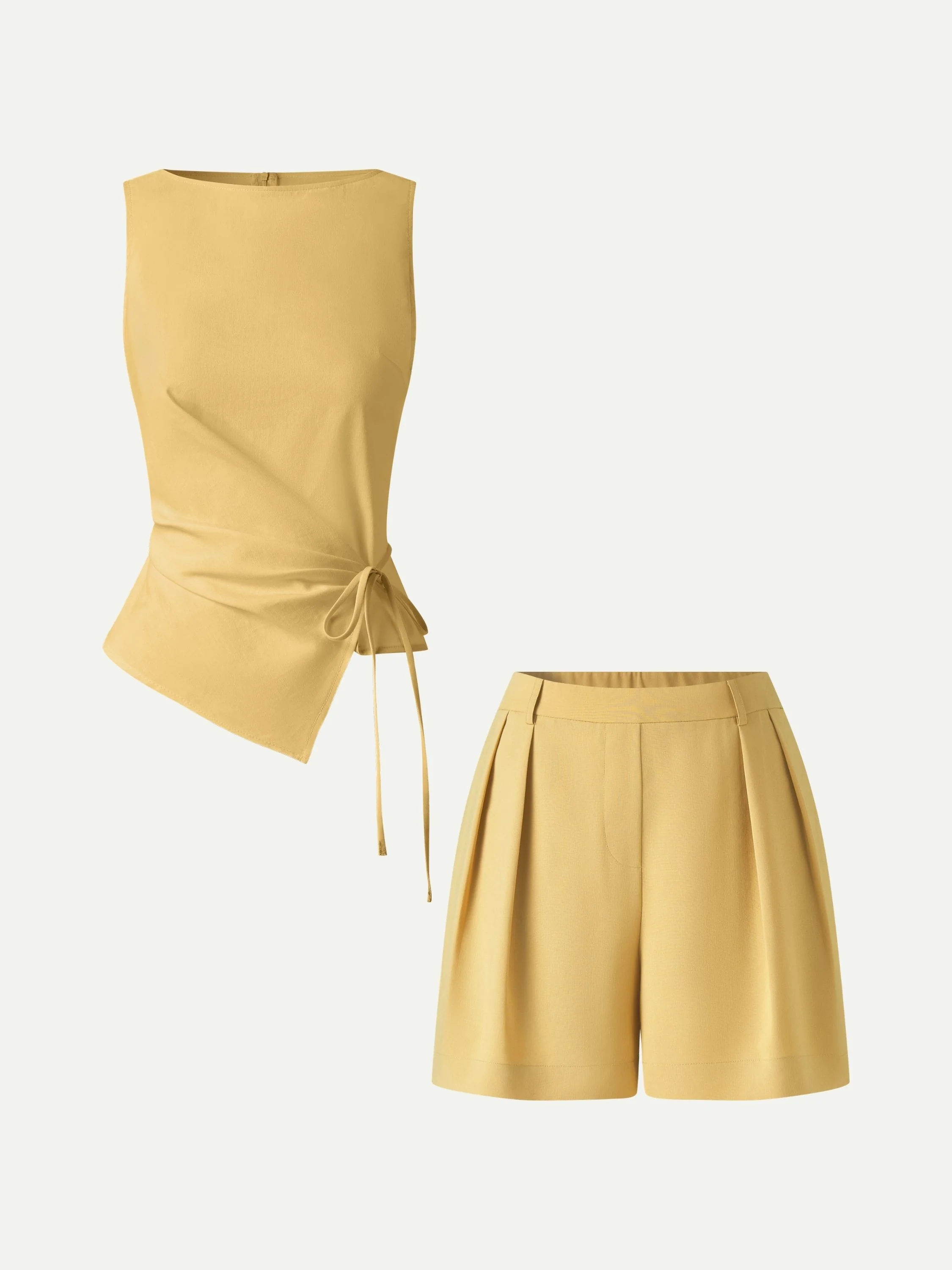 Lyocell-Linen Blend Boatneck Waist-Defined Top - Image 3