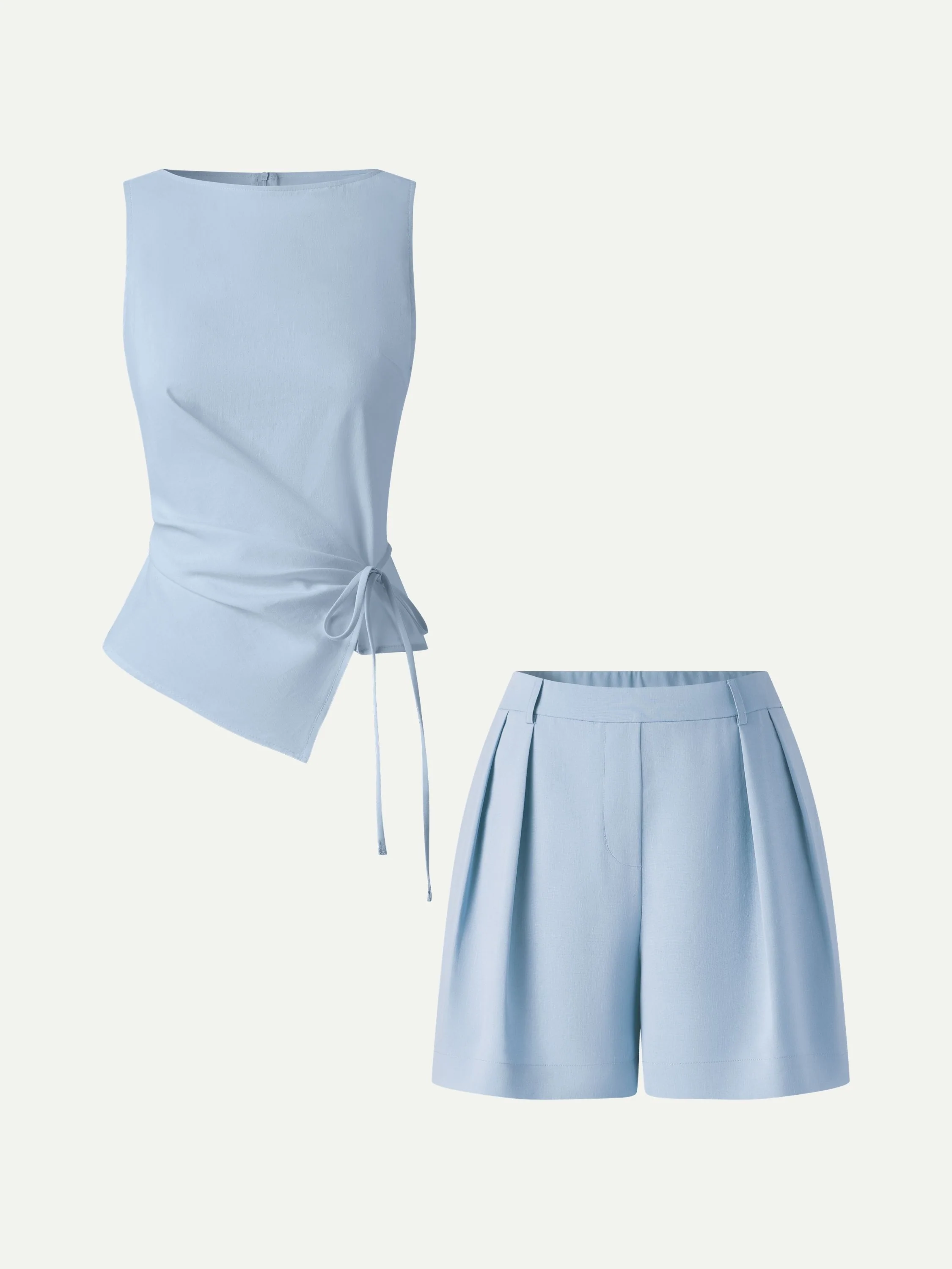 Lyocell-Linen Tailored Shorts with Pockets - Image 4