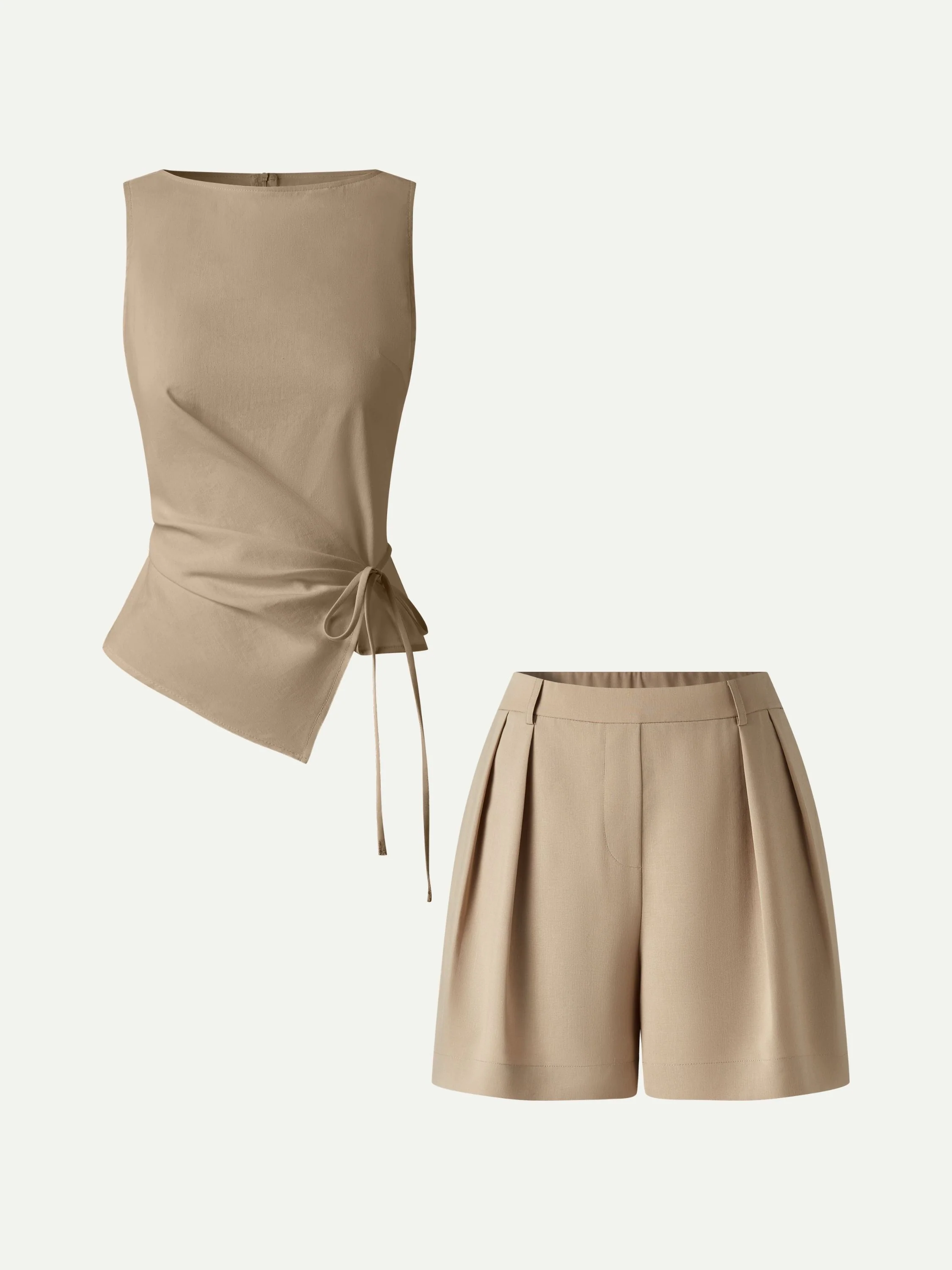Lyocell-Linen Tailored Shorts with Pockets - Image 5