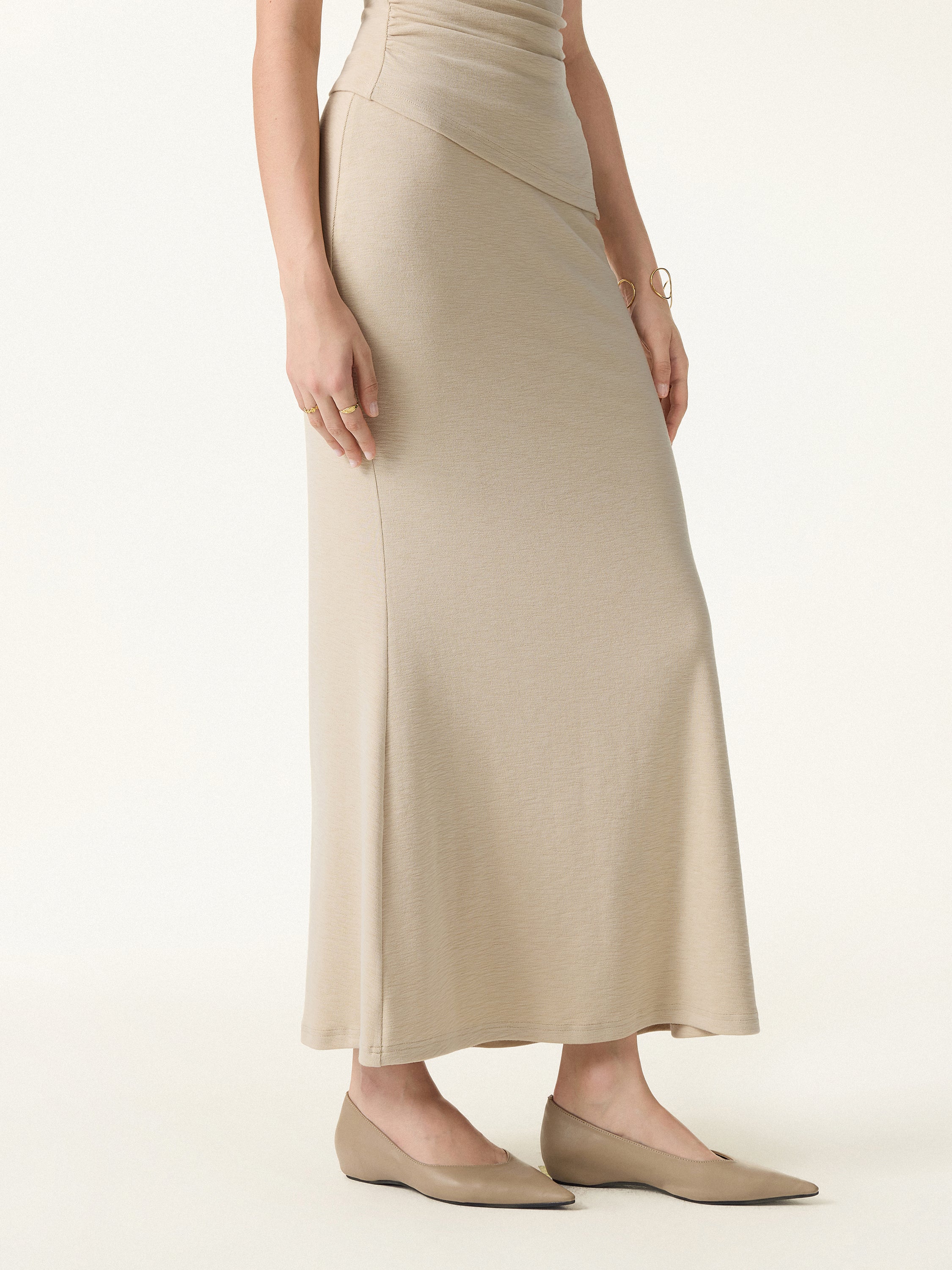 2Pcs Set Cap Sleeve Asymmetrical Bra Top & Mermaid Flare Maxi Skirt - Image 13