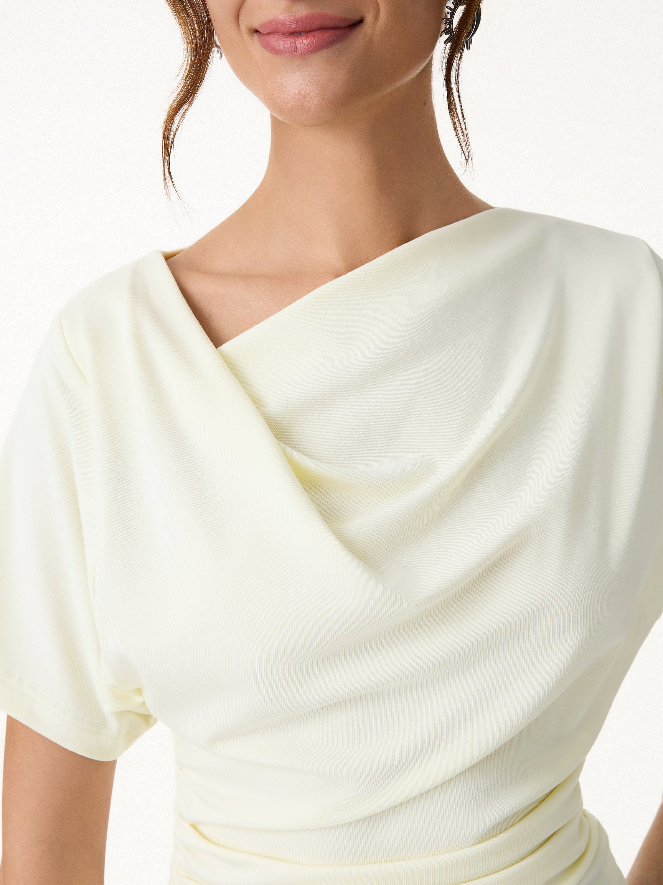 2Pcs Set Cowl Neck Ruched Top & Wide Leg Palazzo Pant with Pockets - Image 13