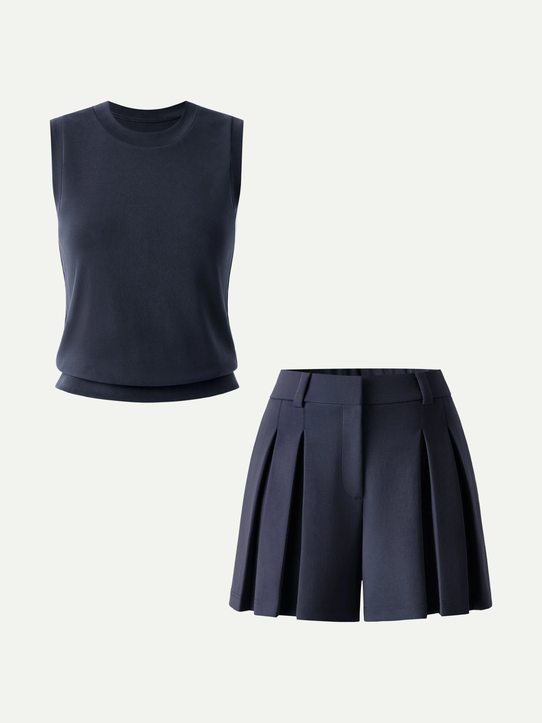 Sandwashed Modal High Rise A-Line Pleated Shorts - Image 4