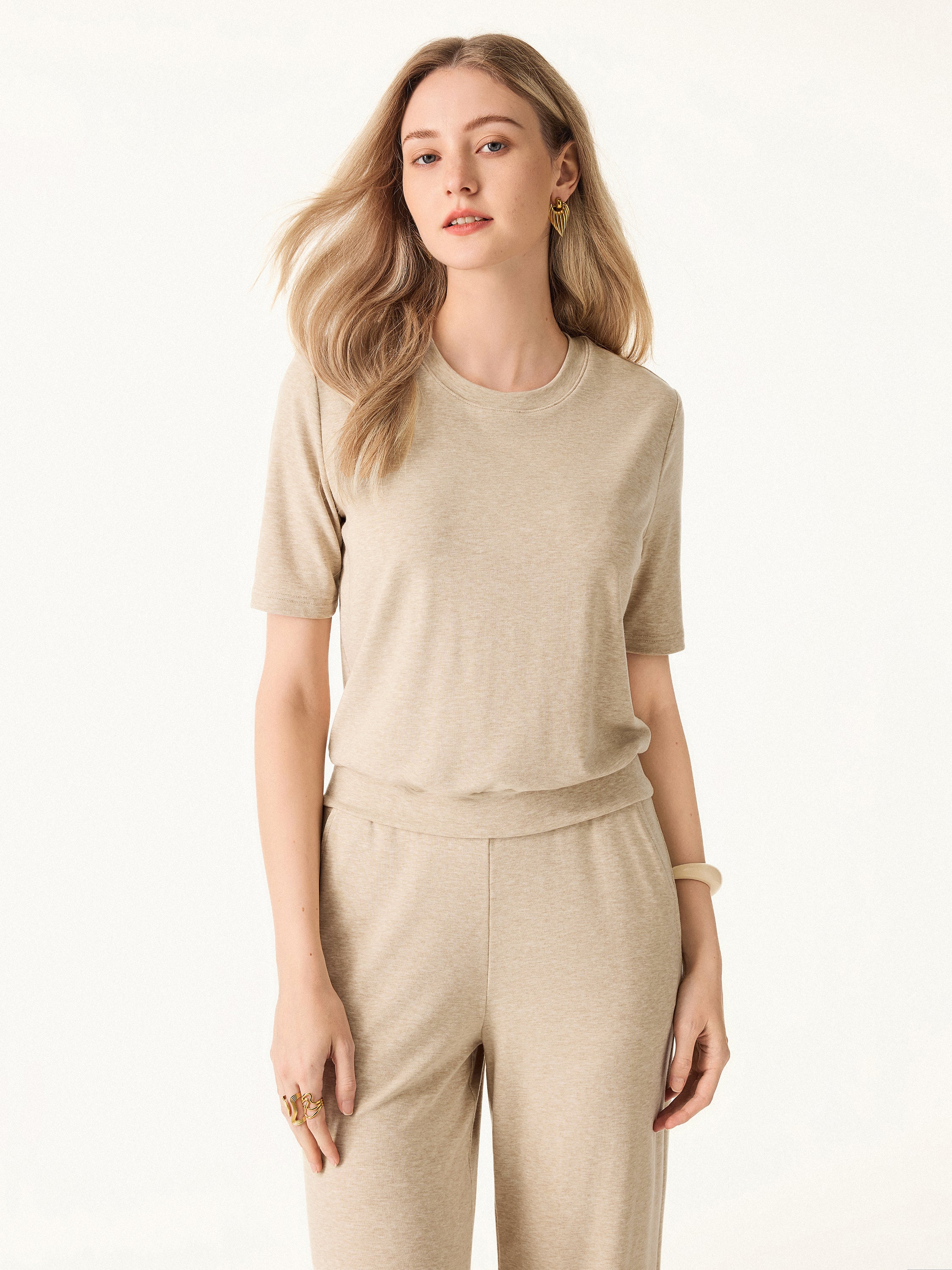 Lyocell Wool Mid Rise Wide Leg Pull-on Pant with Pockets - Image 4
