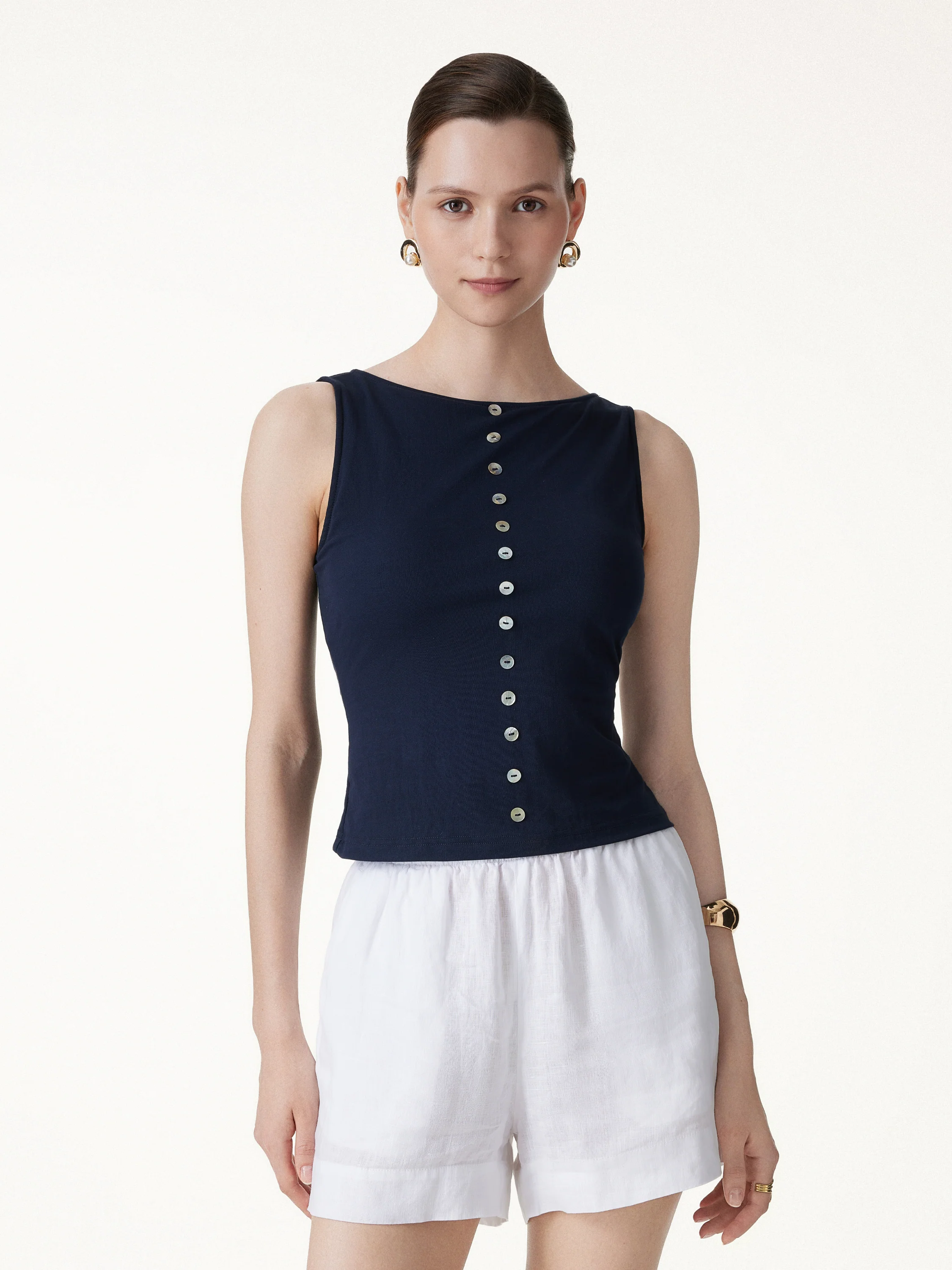 2Pcs Set Cropped Bra Top & Midi Skirt with Pockets - Image 4