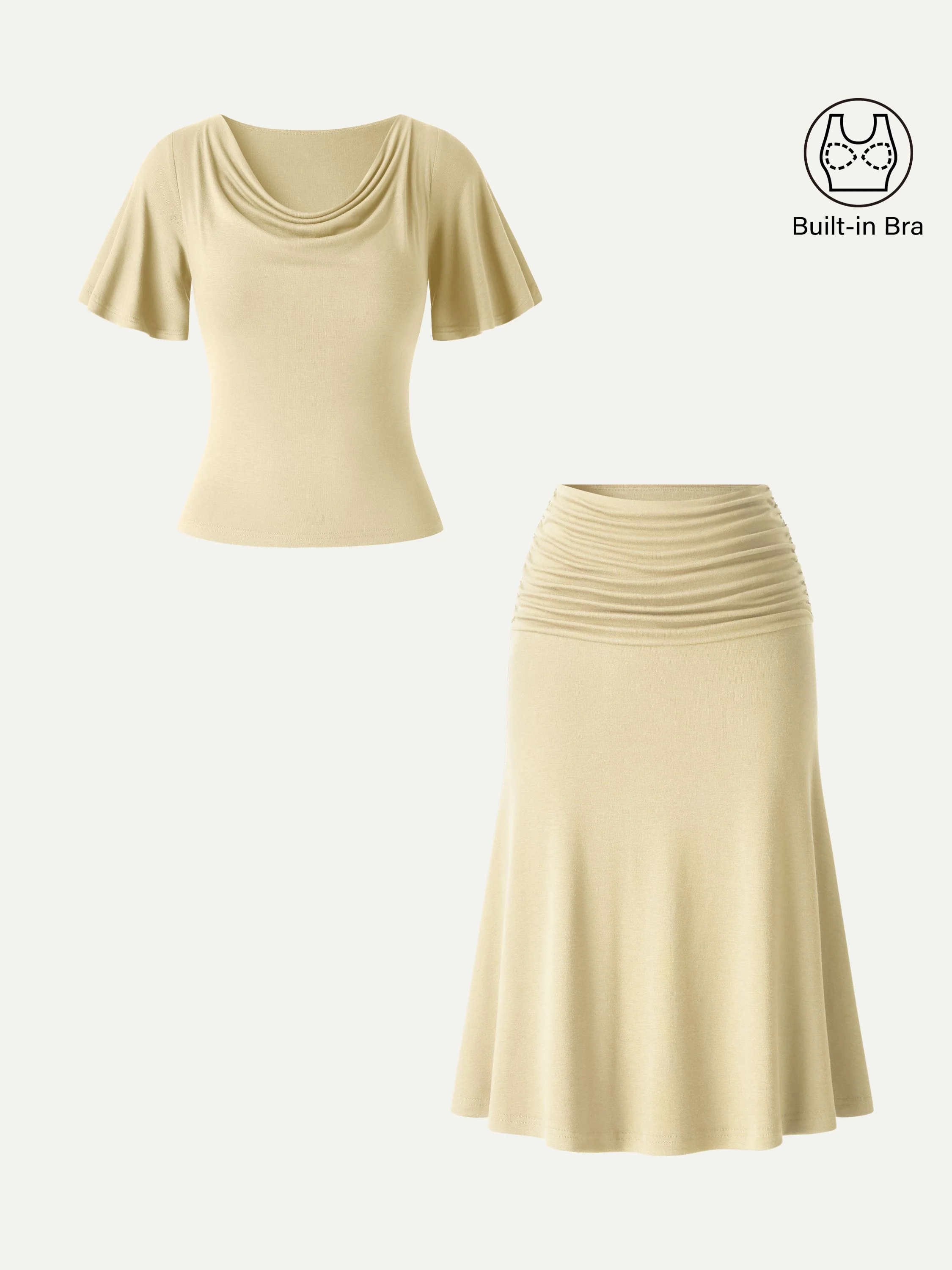 CoolTouch Ruched Midi Mermaid Skirt - Image 4