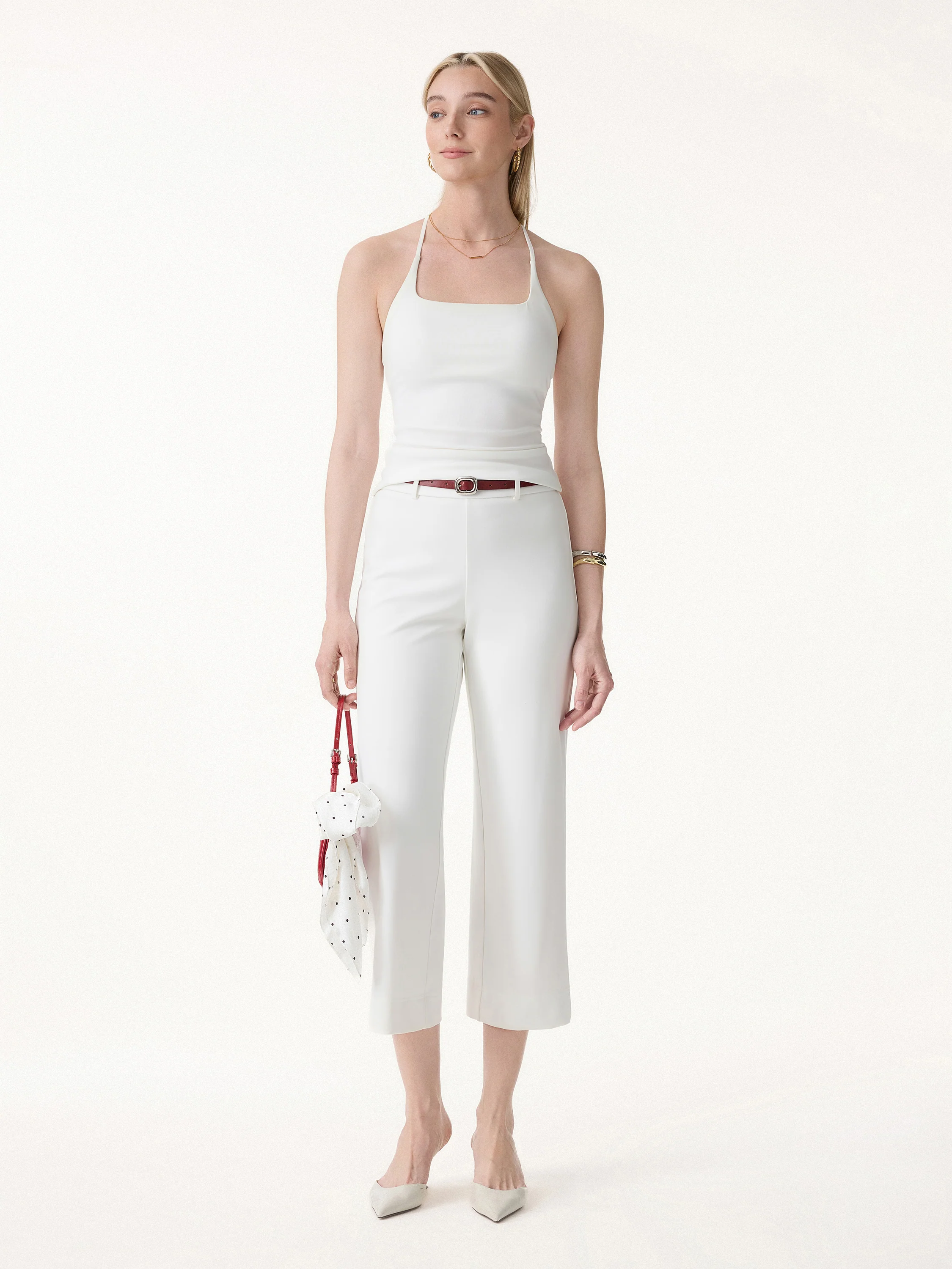2Pcs Set U-Neck Bra Tank & Cropped Pants with Pockets - Image 11