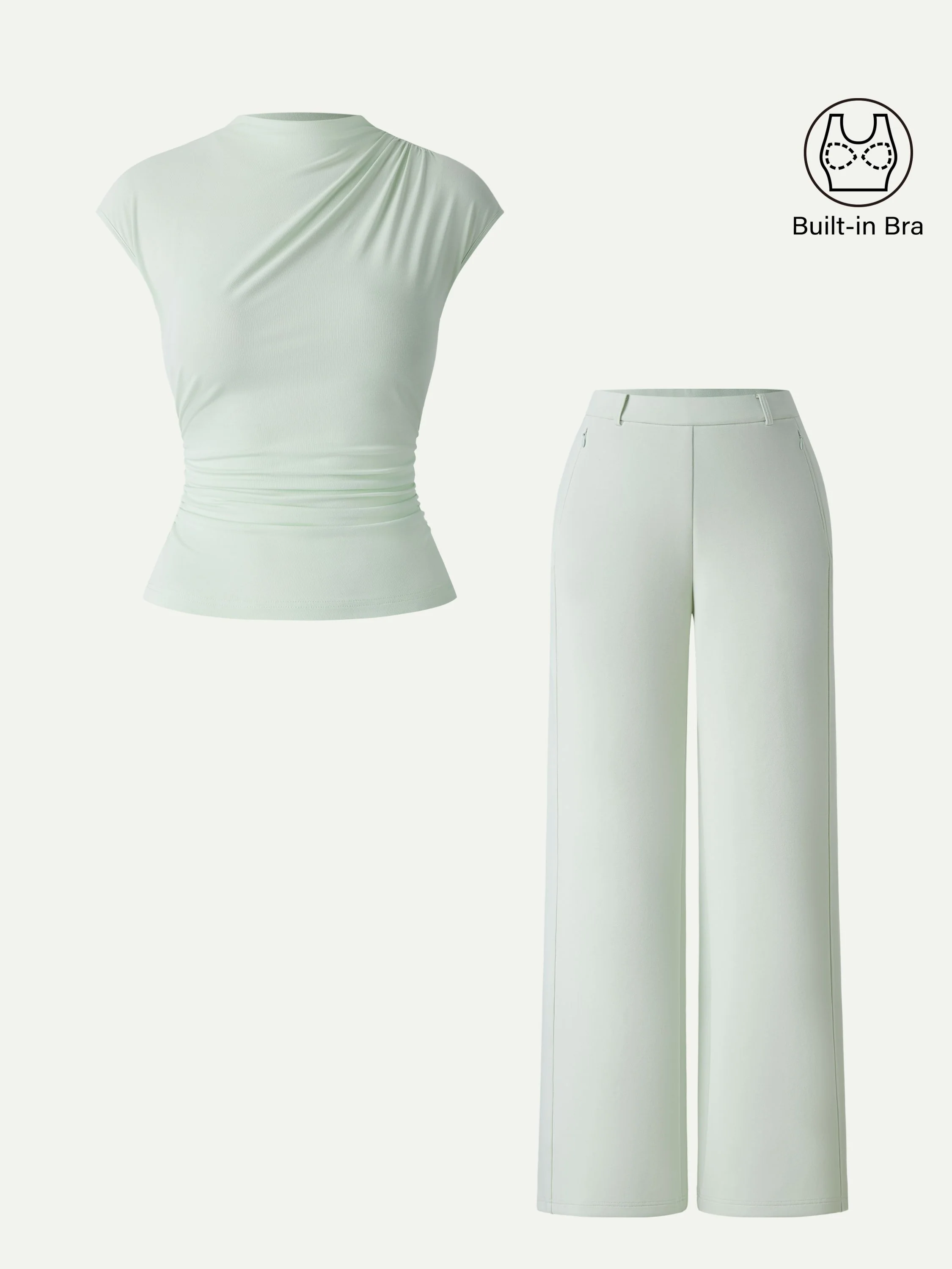 SkinKiss Mockneck Ruched Cropped Bra Top - Image 4