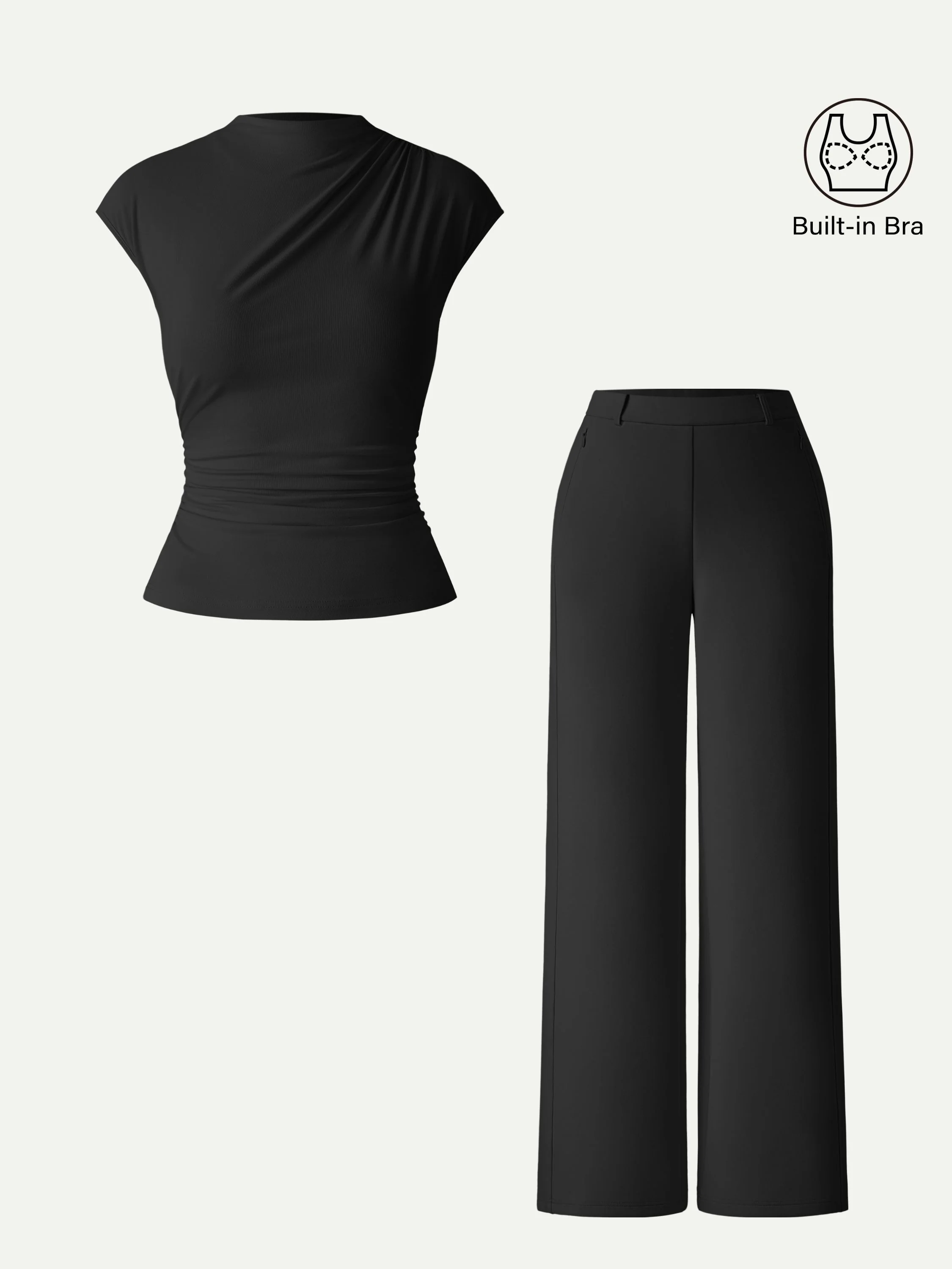 SkinKiss Mockneck Ruched Cropped Bra Top - Image 5