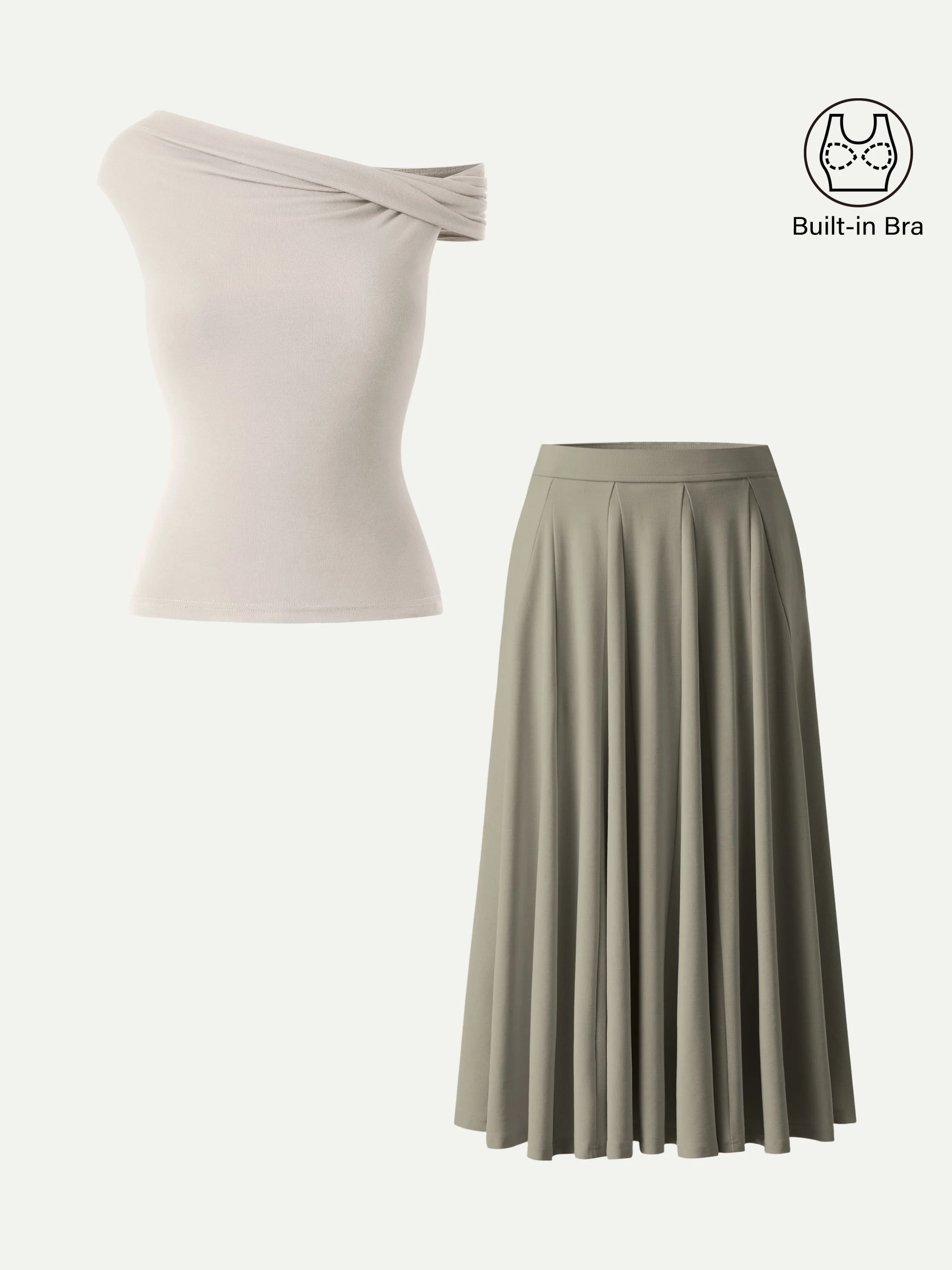 Lyocell Blend Volume Skirt with Pockets - Image 2