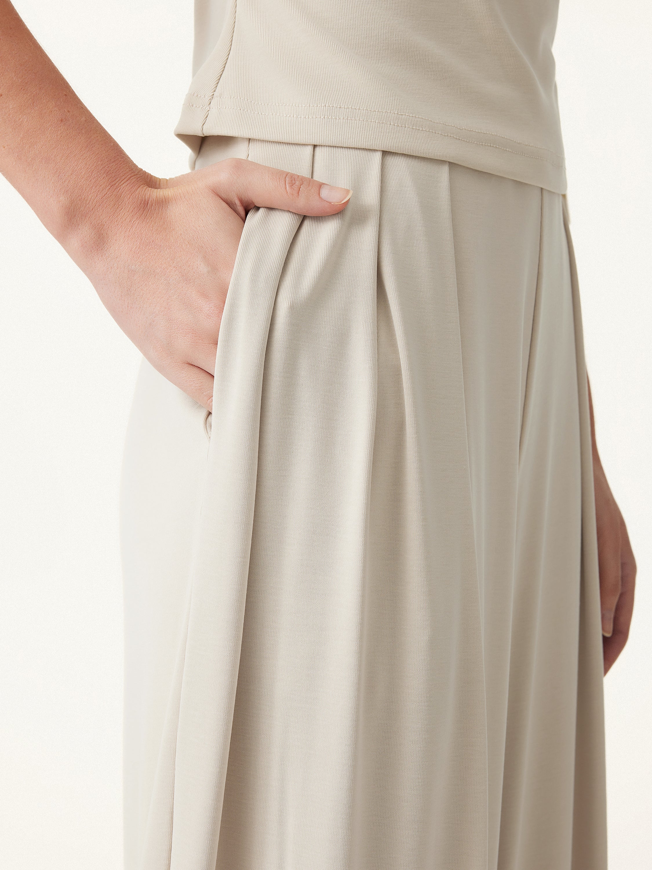 2Pcs Set Petite Wide Leg Palazzo Pant with Pockets & Ruched Bra Tank - Image 9