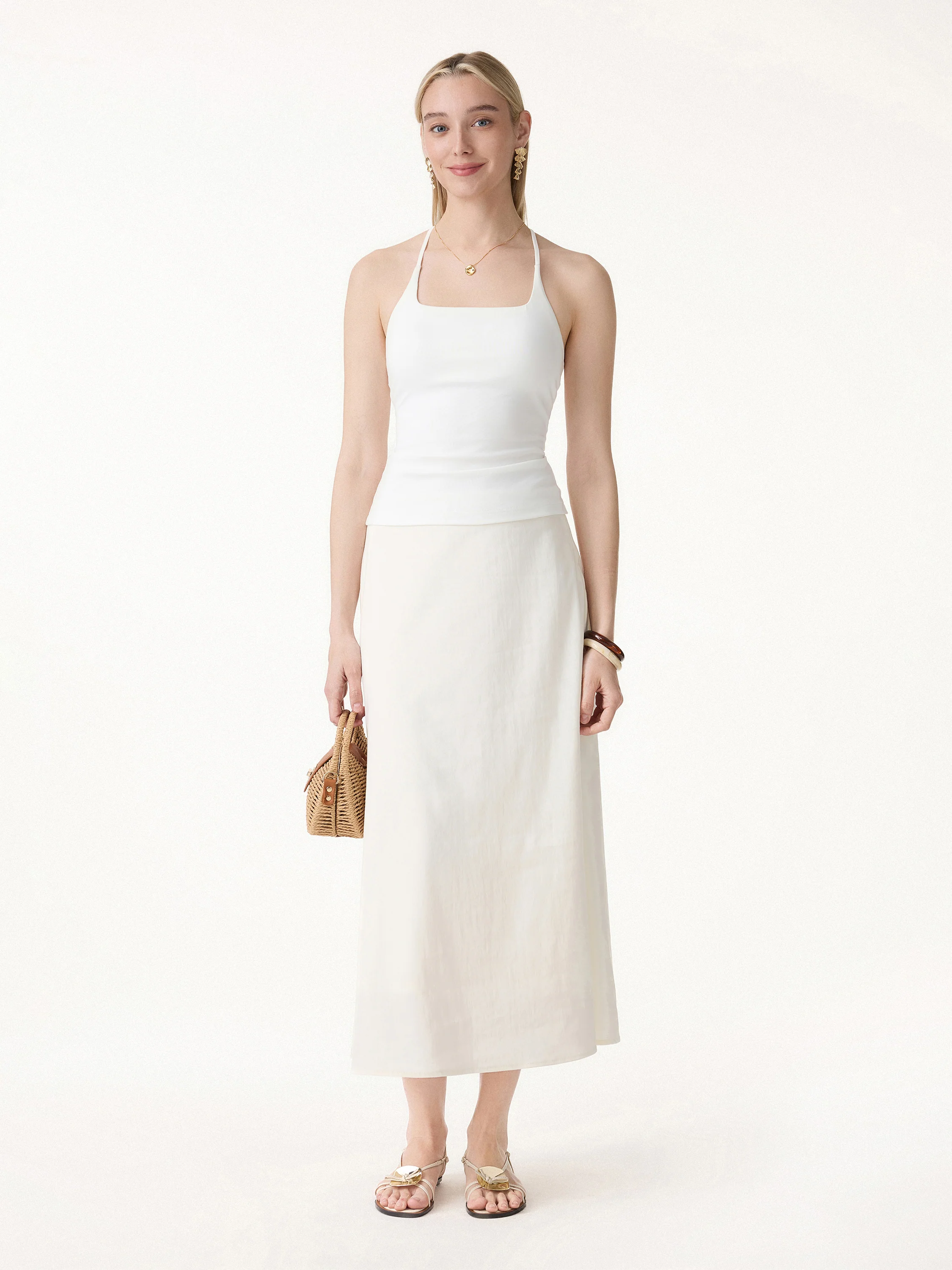 2Pcs Set Reversible Boatneck Top & Maxi Flared Pull-On Skirt - Image 11