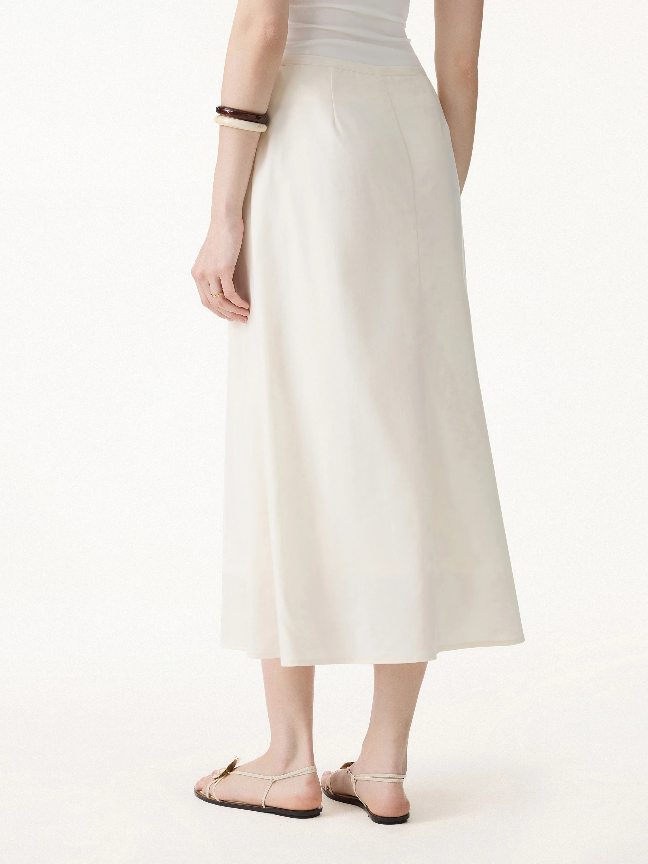 Lyocell-Linen Blend Maxi Flared Pull-On Skirt - Image 5