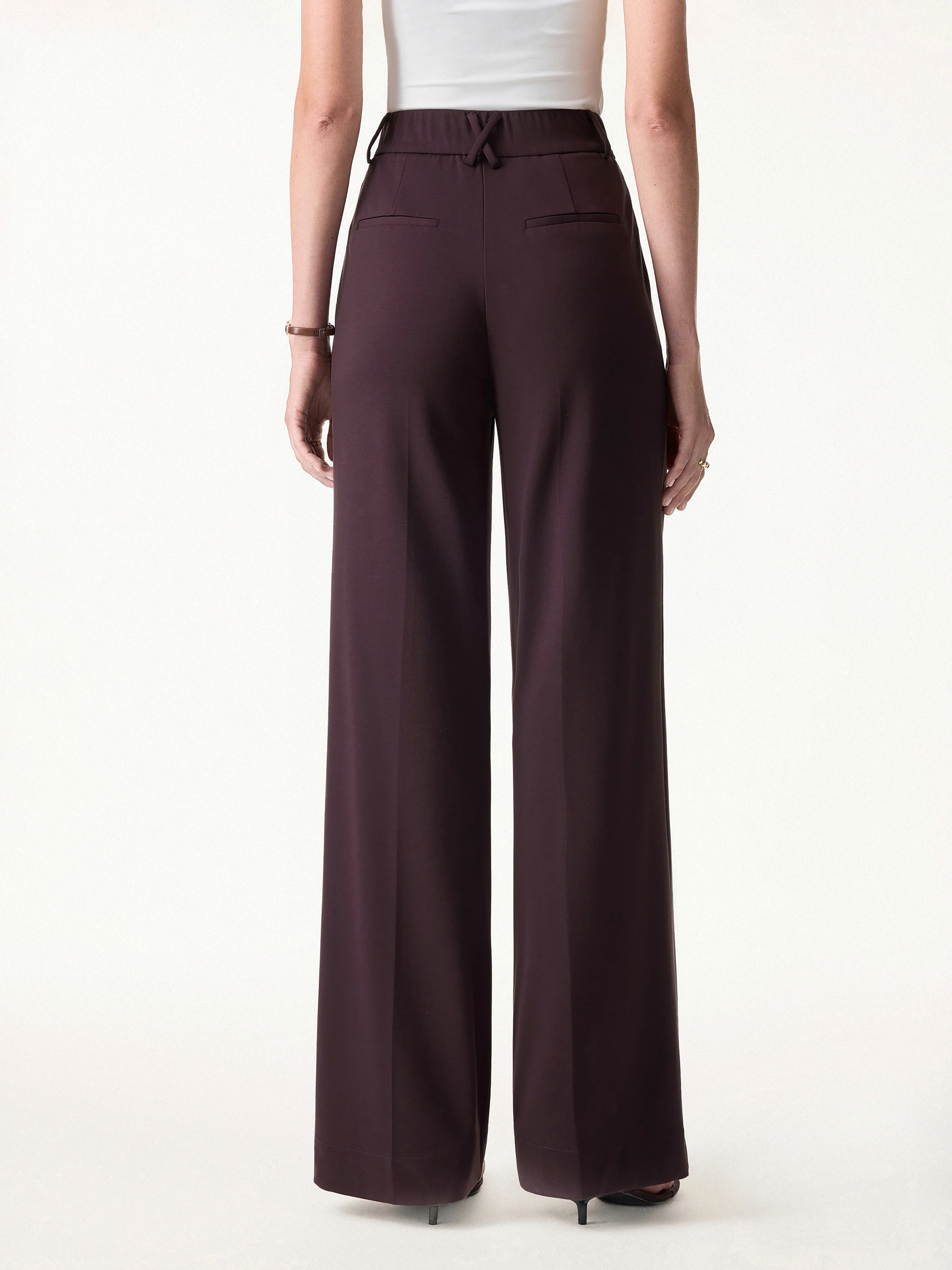 2Pcs Set Round Neck Tucked Top & Wide Leg The Success Pants - Image 11