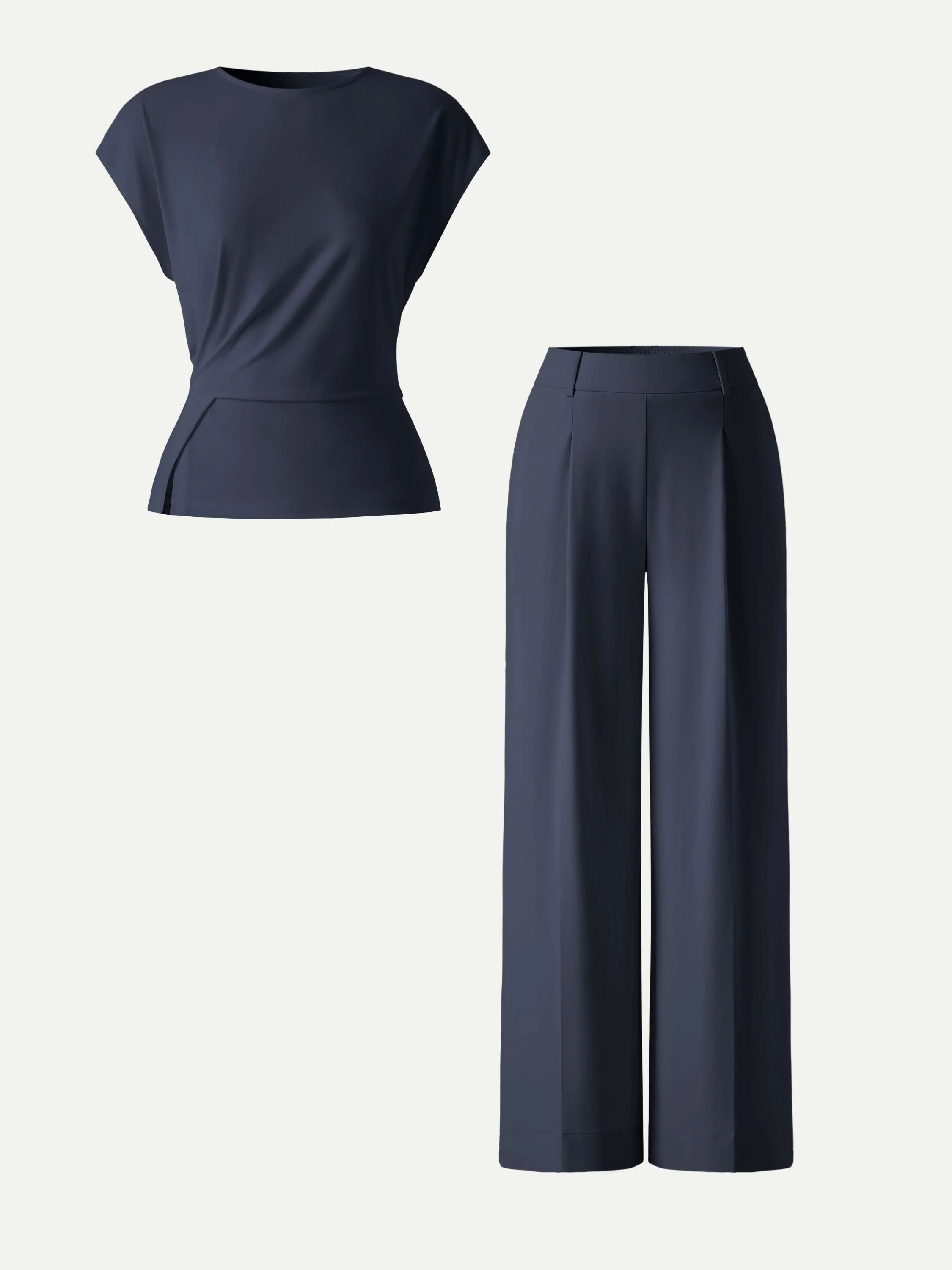 Cooling Ponte Relaxed Round Neck Tucked Top - Image 4