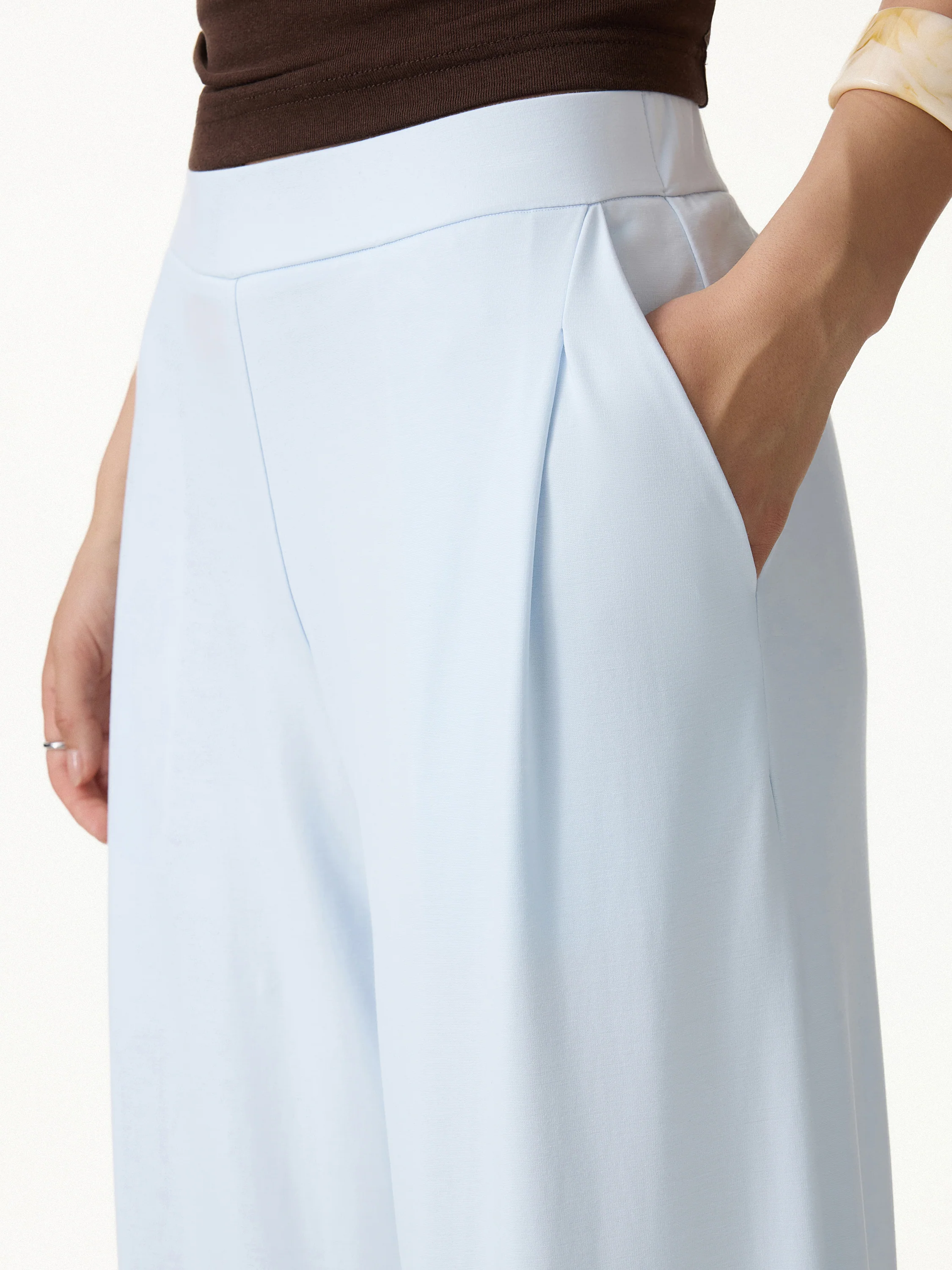 2Pcs Set Spaghetti Bra Top & Wide Leg Pants with Pockets - Image 10