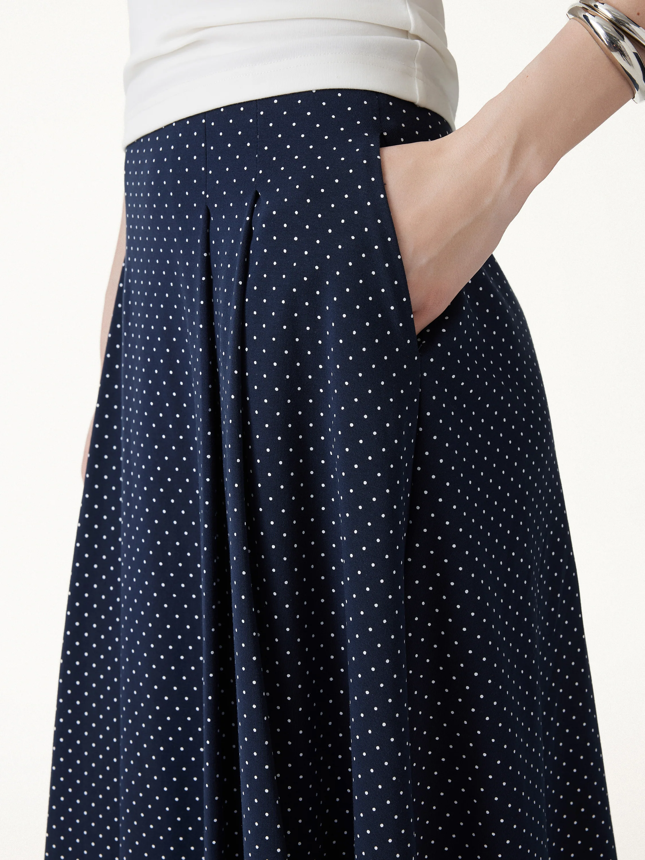 2Pcs Set Square Neck Bra Top & Midi Skirt with Pockets - Image 8
