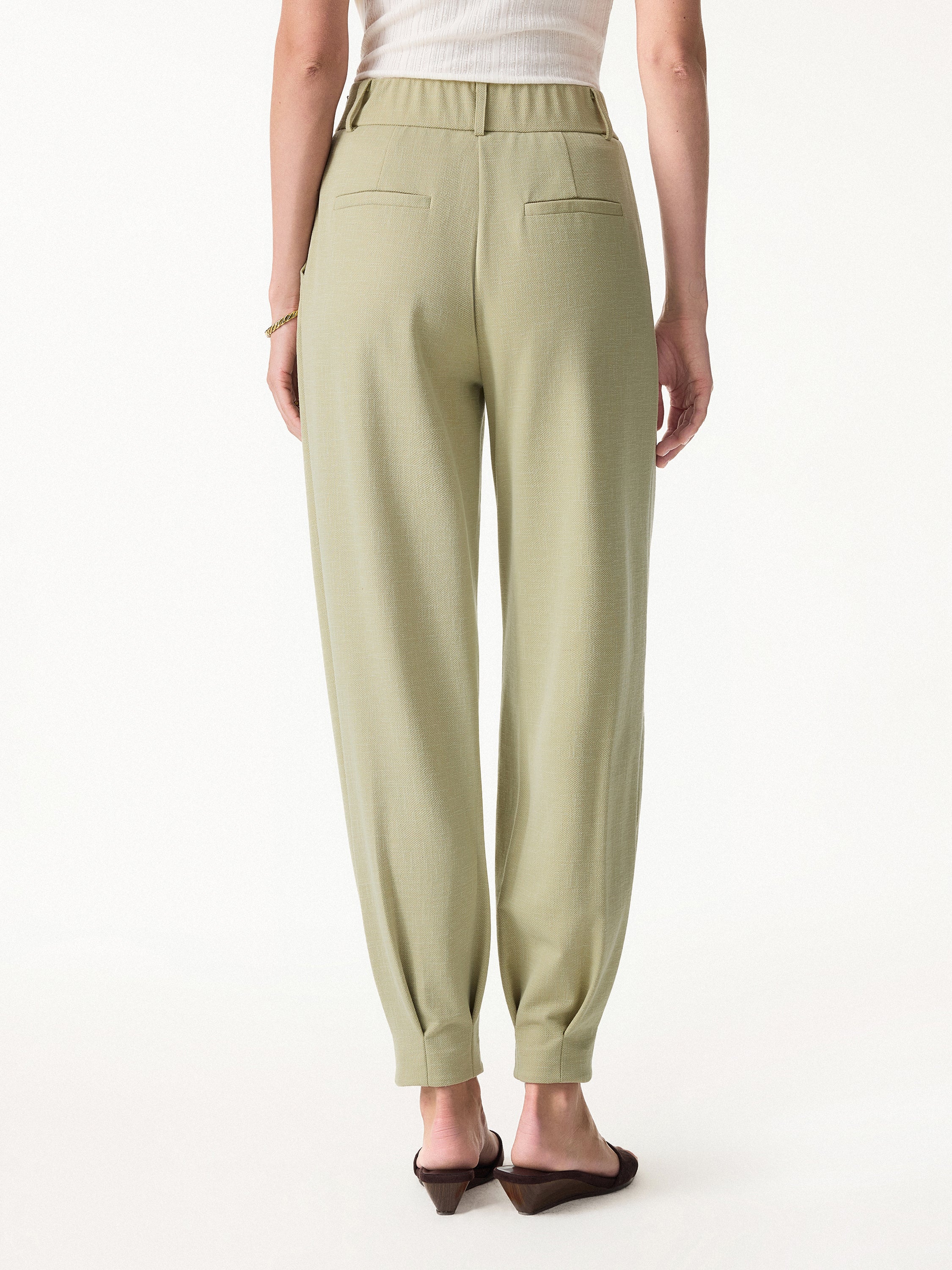 2Pcs Set Stand Collar V-Neck Top & Wrinkle-Resistant Tapered Pant - Image 11