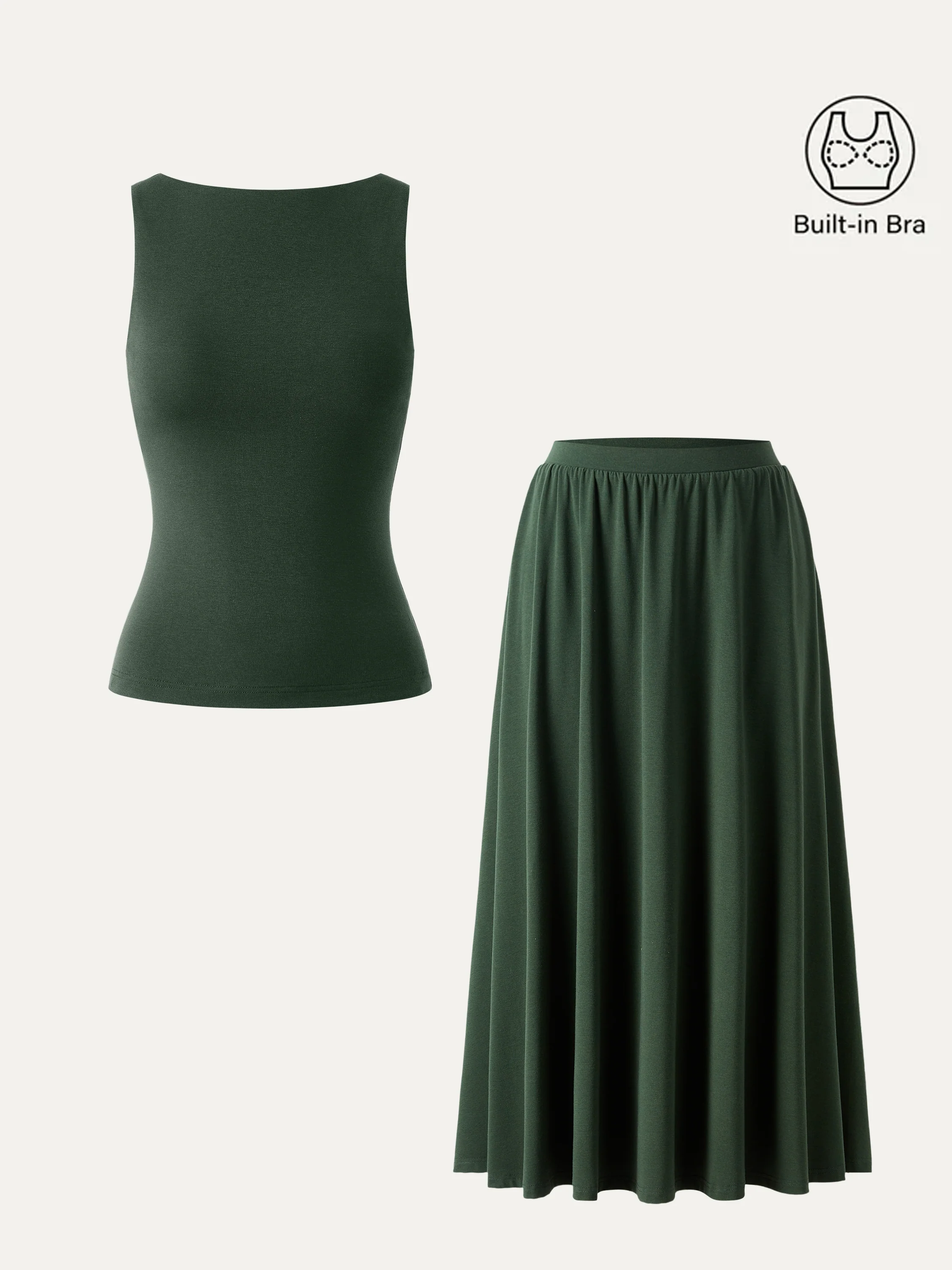 Stretch Cotton Boatneck Bra Tank - Image 7
