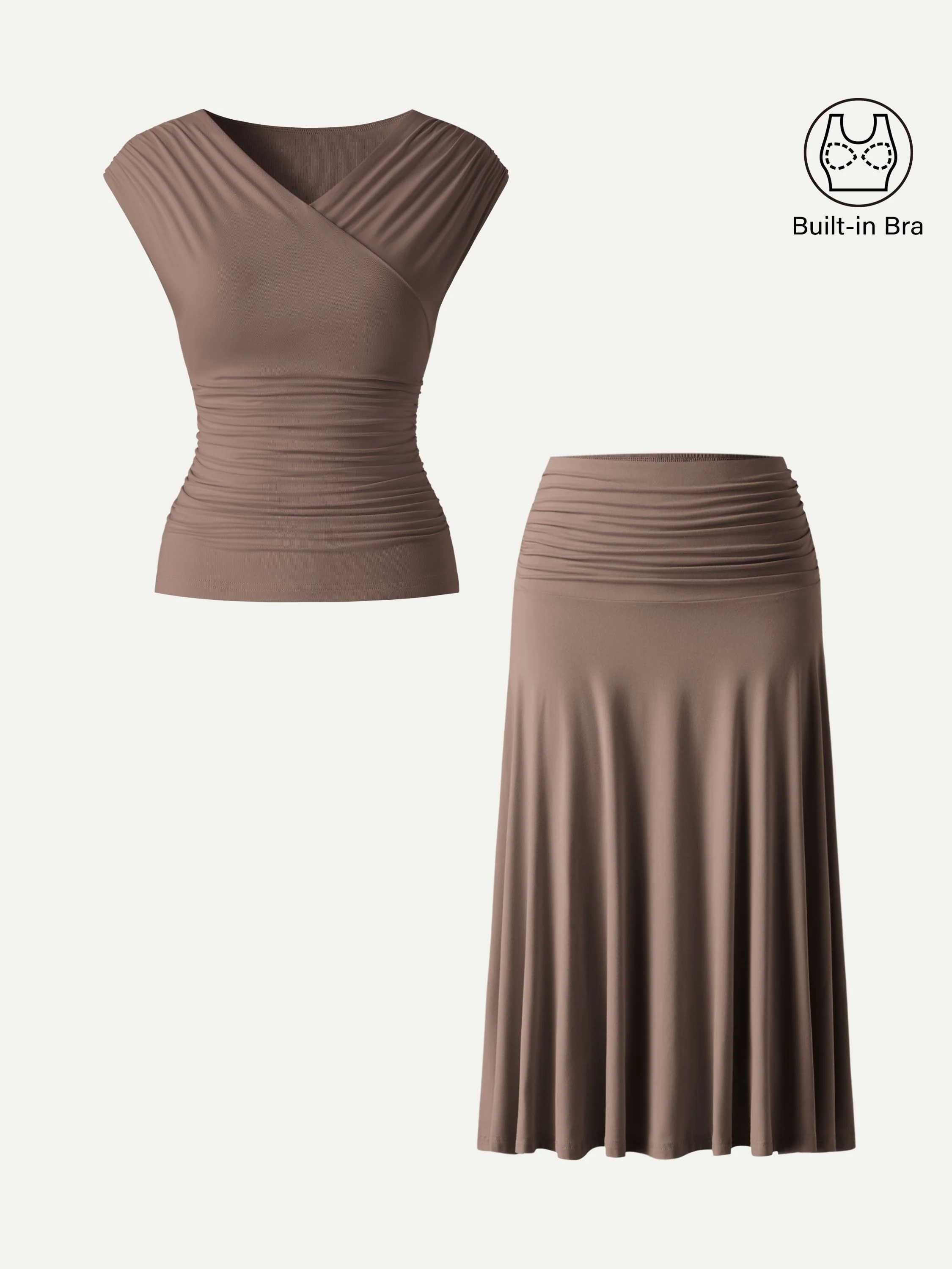 SkinKiss Surplice V-Neck Ruching Bra Top - Image 5