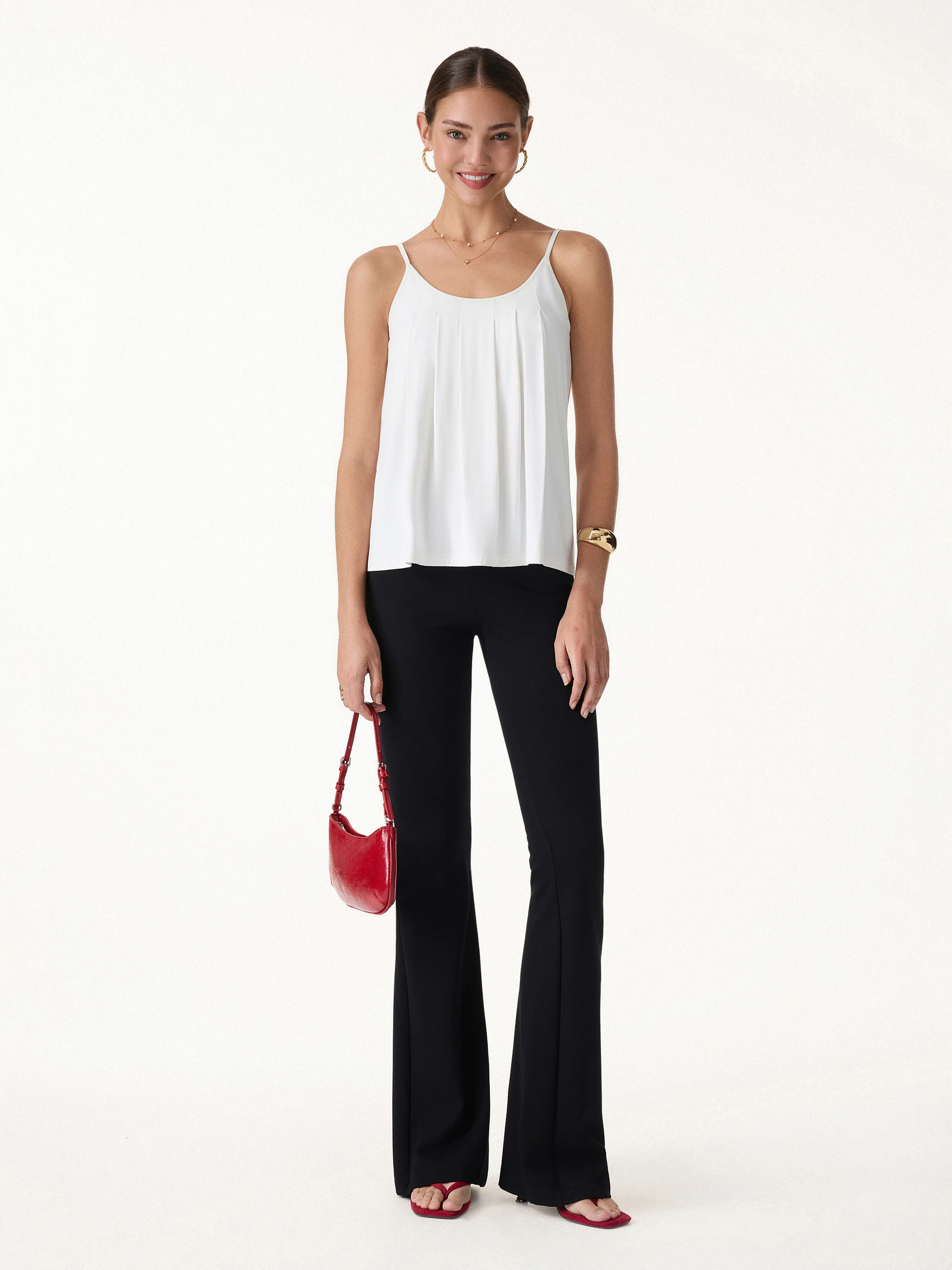 2Pcs Set U-Neck Bra Tank & Cropped Pants with Pockets - Image 7