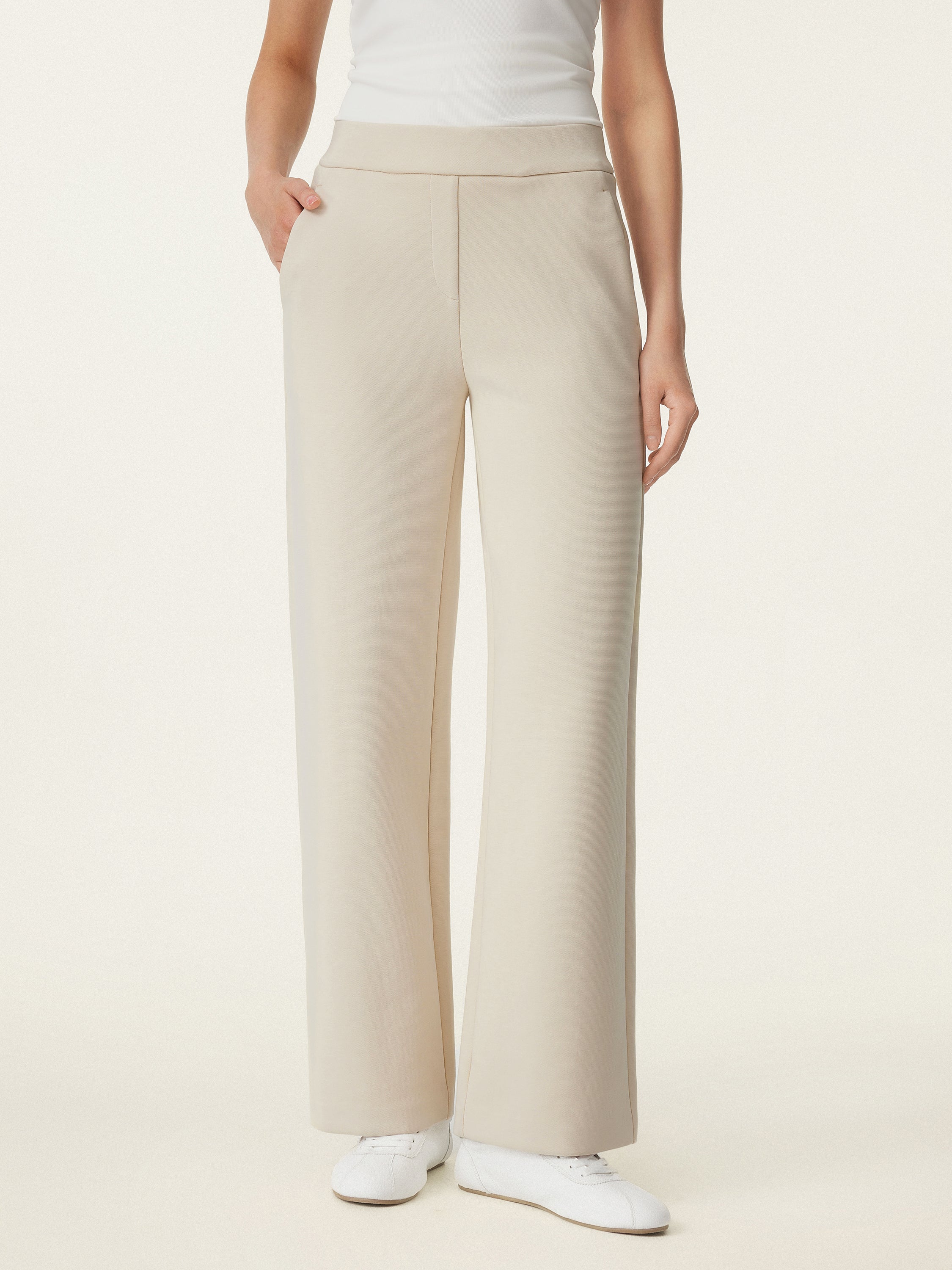 2Pcs Set V-neck Bra Top & Mid Rise Straight Pant with Pockets - Image 15