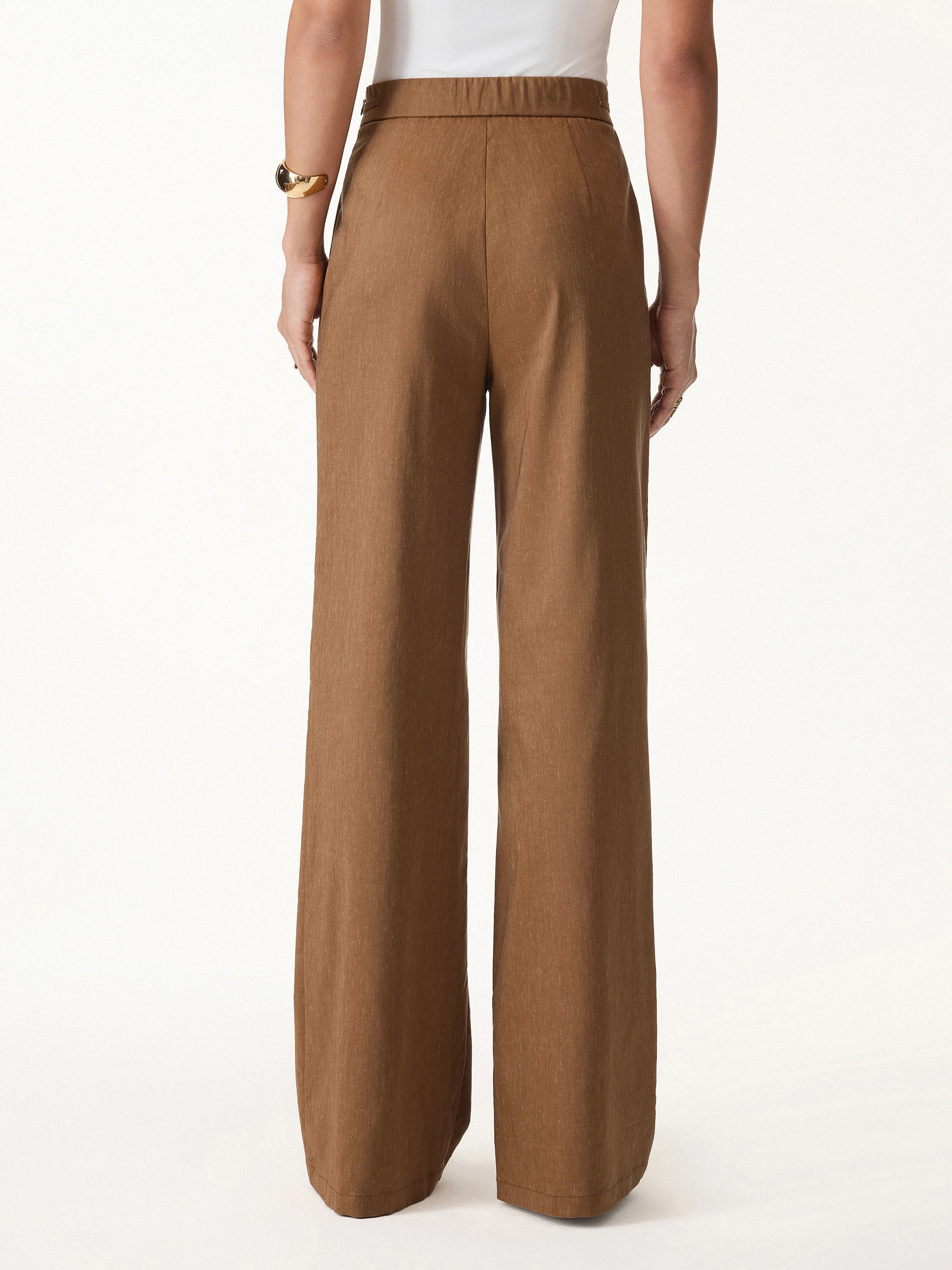 2Pcs Set Wrap Top with Self-Tie & Drawstring Wide Leg Pant with Pockets - Image 9
