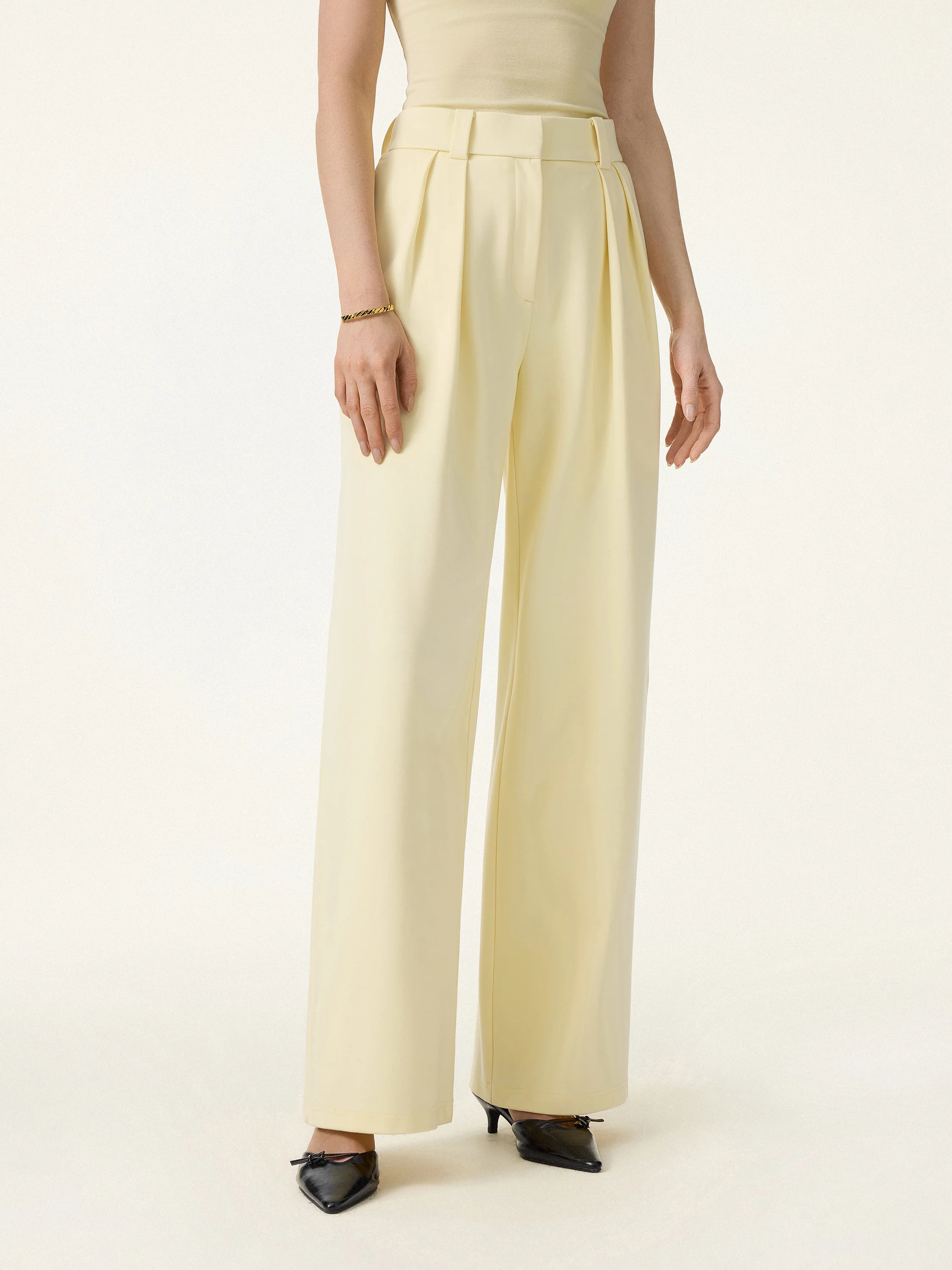 4-Way Stretch Drapey Mid Rise Wide Leg Work Pant - Image 11