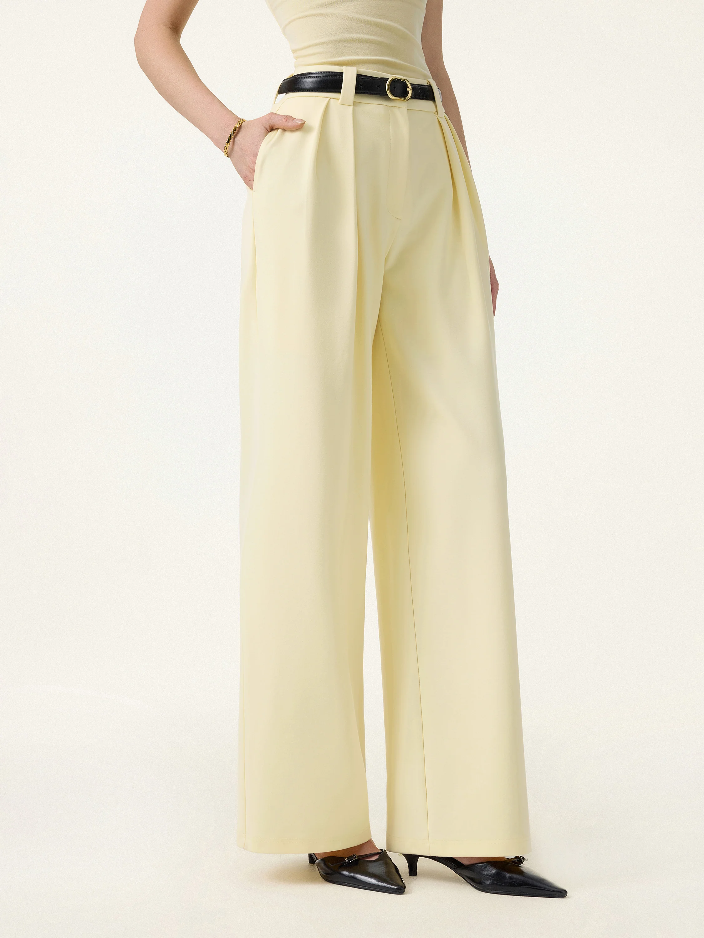 4-Way Stretch Drapey Mid Rise Wide Leg Work Pant - Image 12