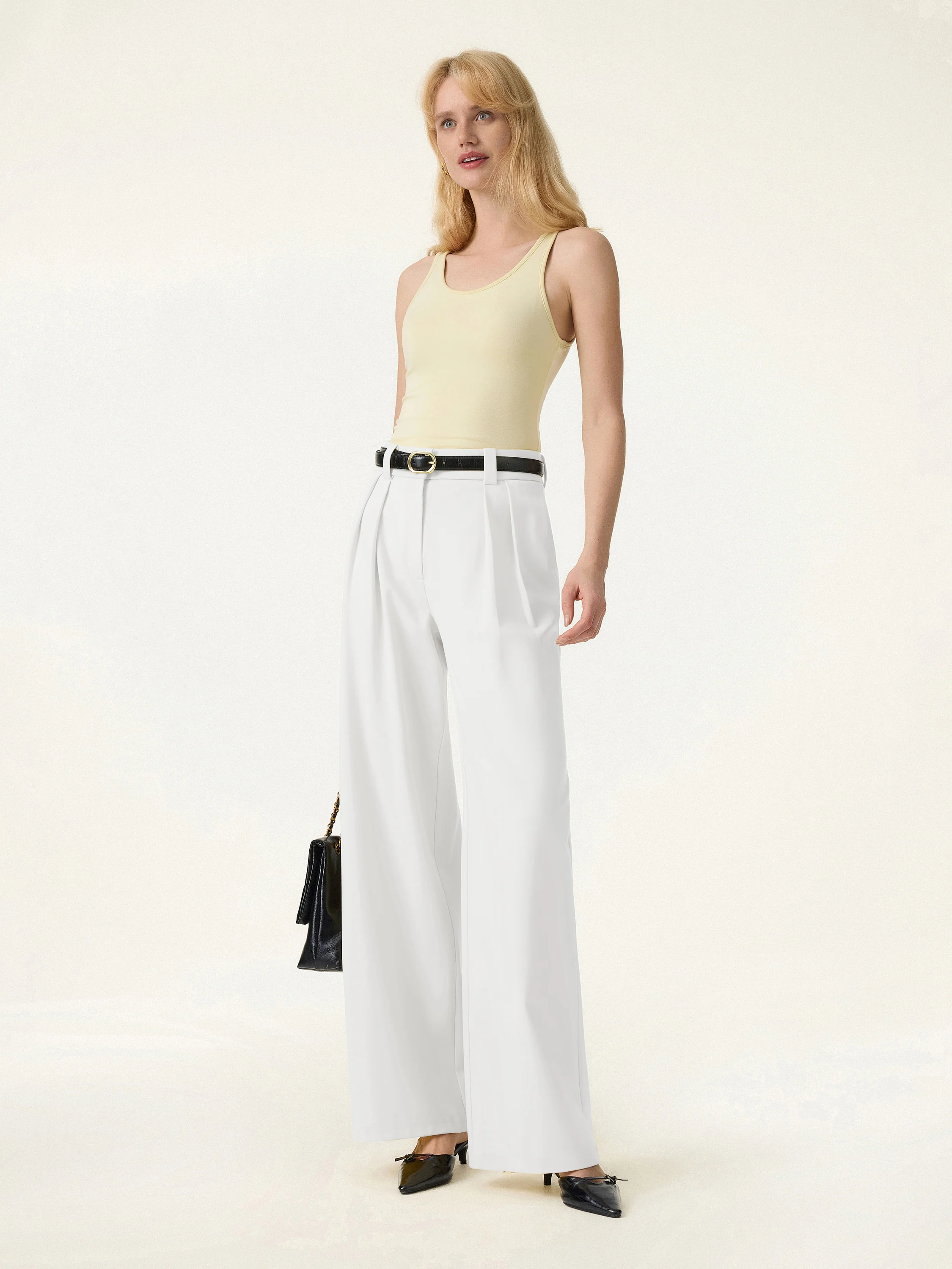 4-Way Stretch Drapey Mid Rise Wide Leg Work Pant - Image 17