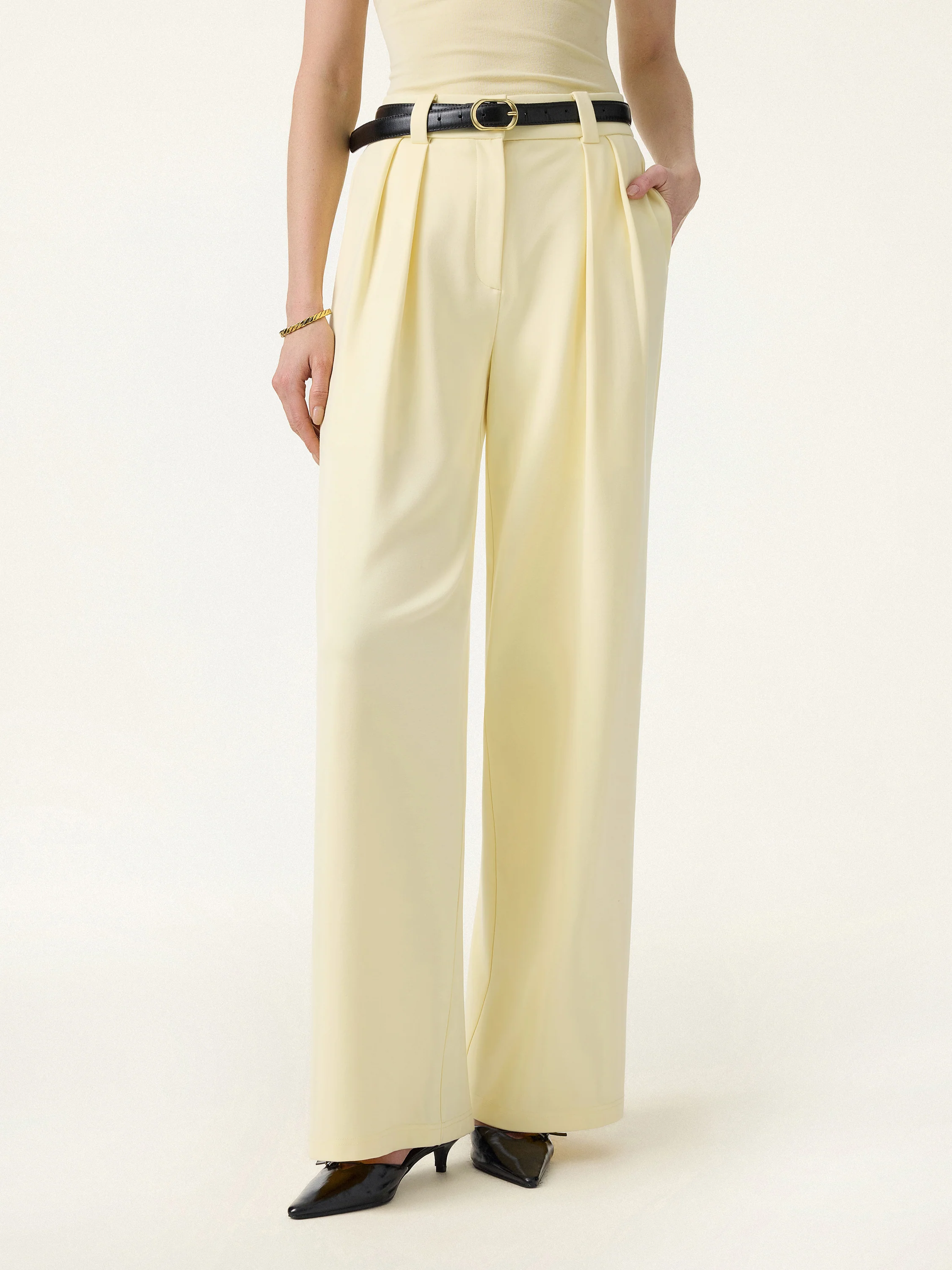 4-Way Stretch Drapey Mid Rise Wide Leg Work Pant - Image 5