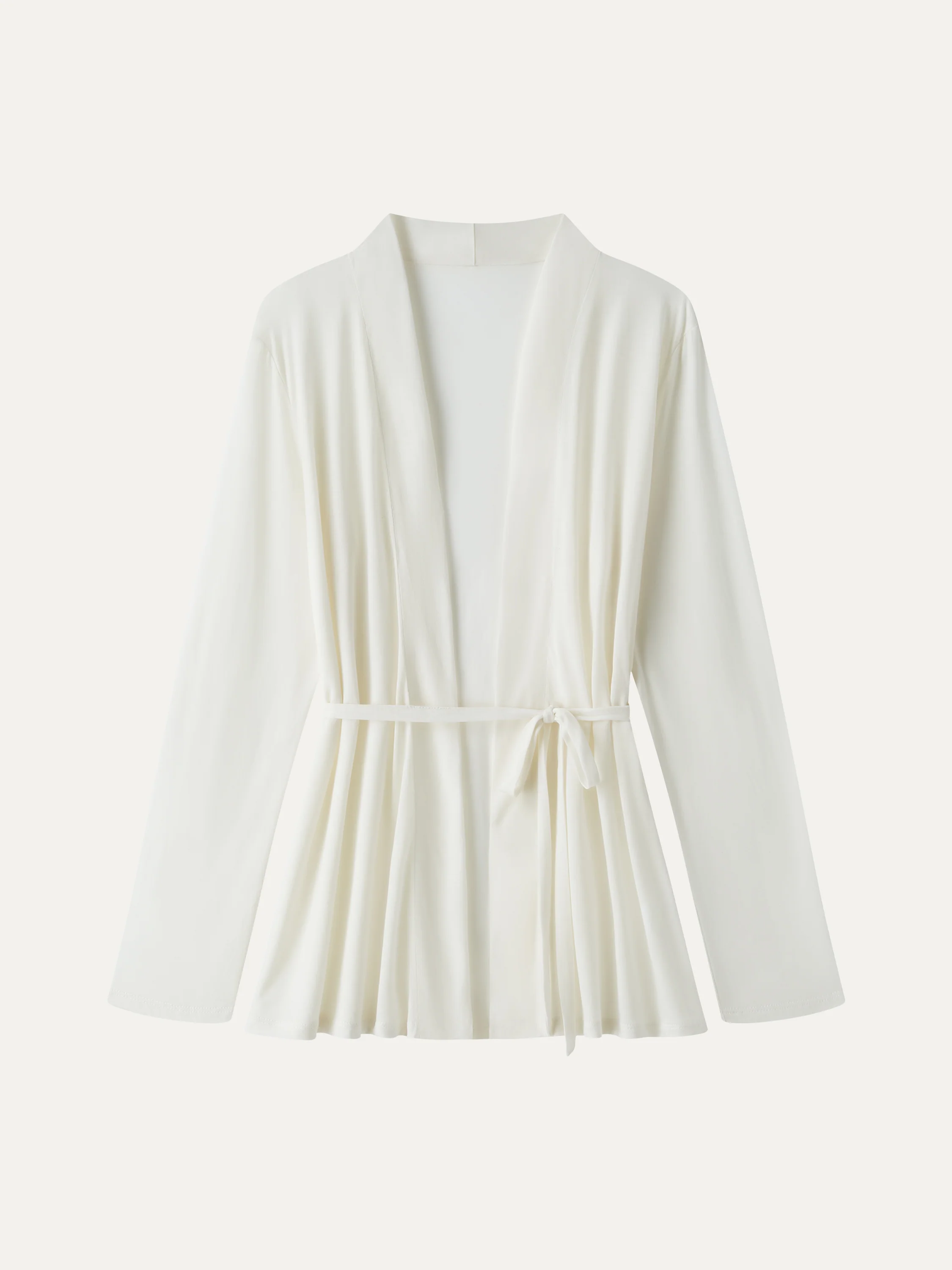 Airy Soft Open Front Cardigan with Tie - Image 10
