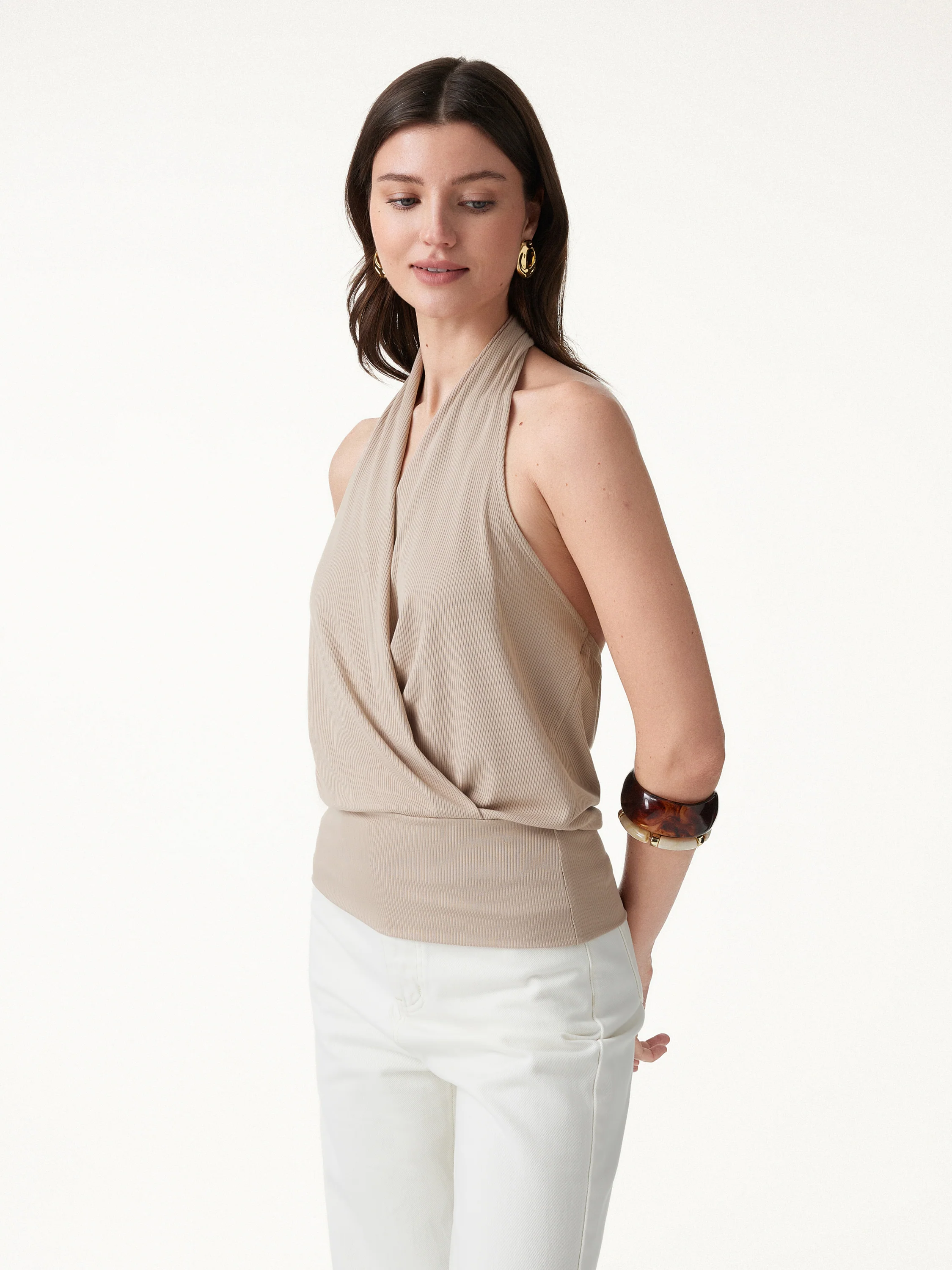 Bamboo Blend Halter Neck Relaxed Top - Image 7