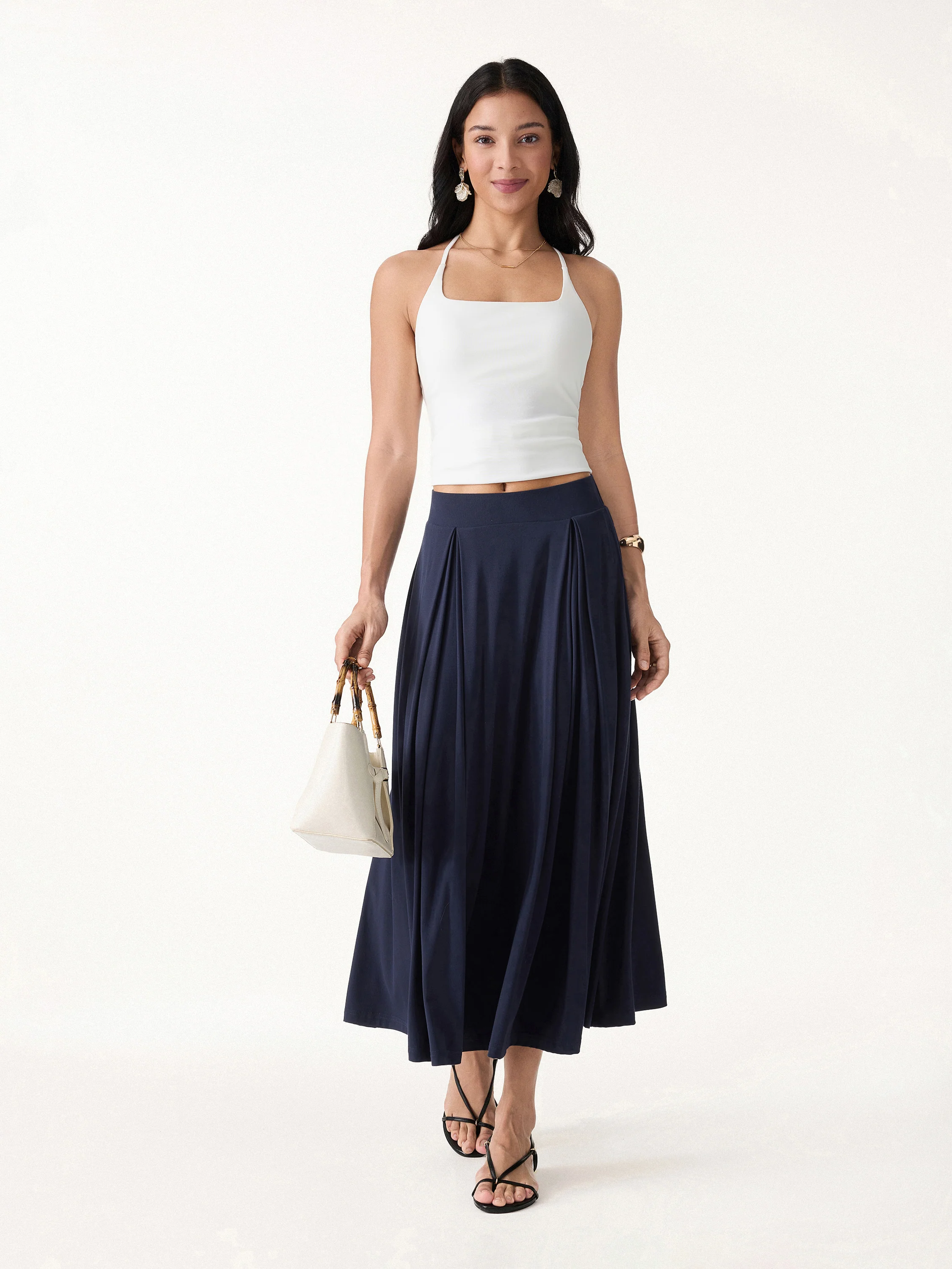 Breezy Drapey Midi Skirt - Image 3