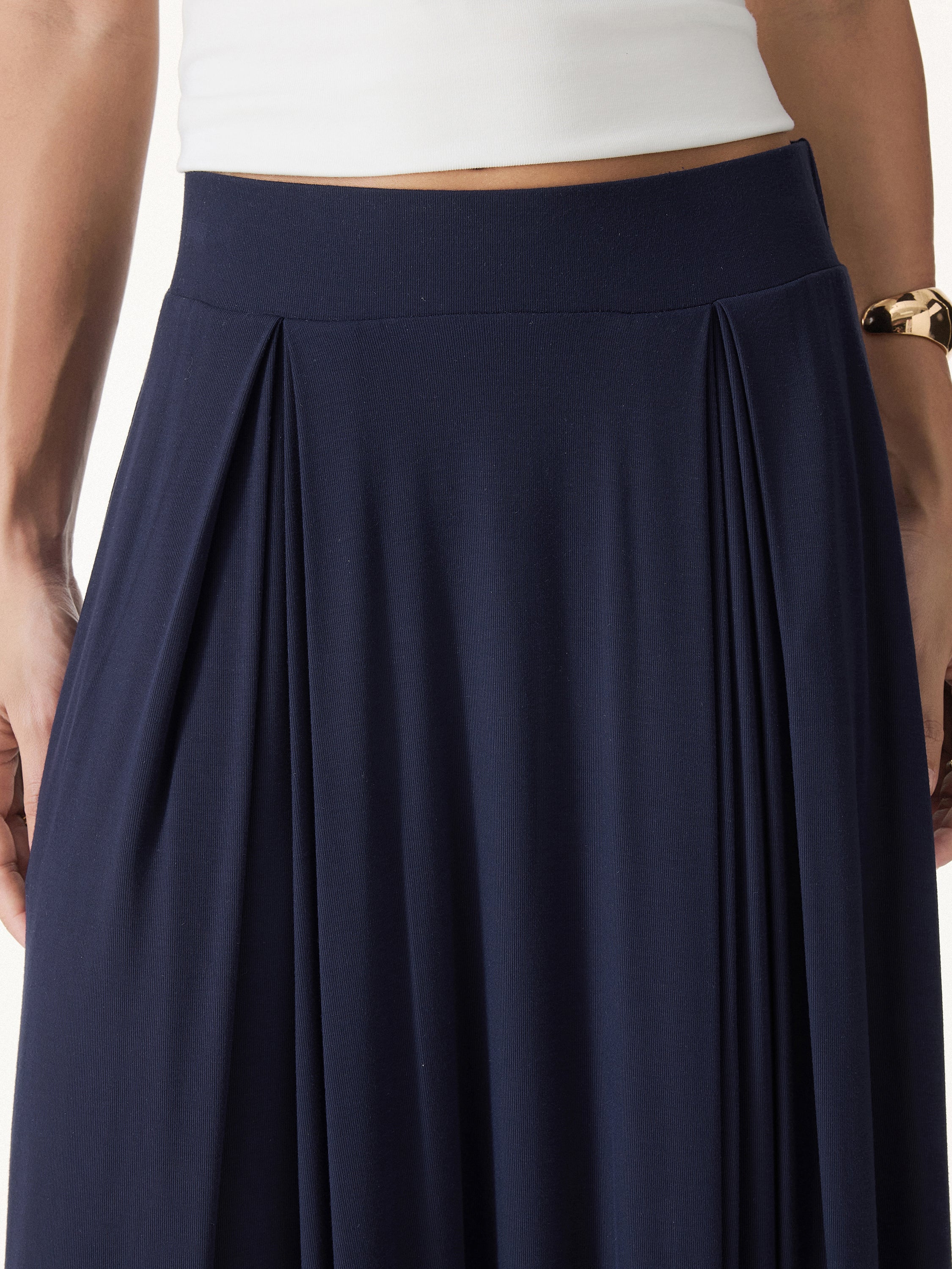 Breezy Drapey Midi Skirt - Image 4