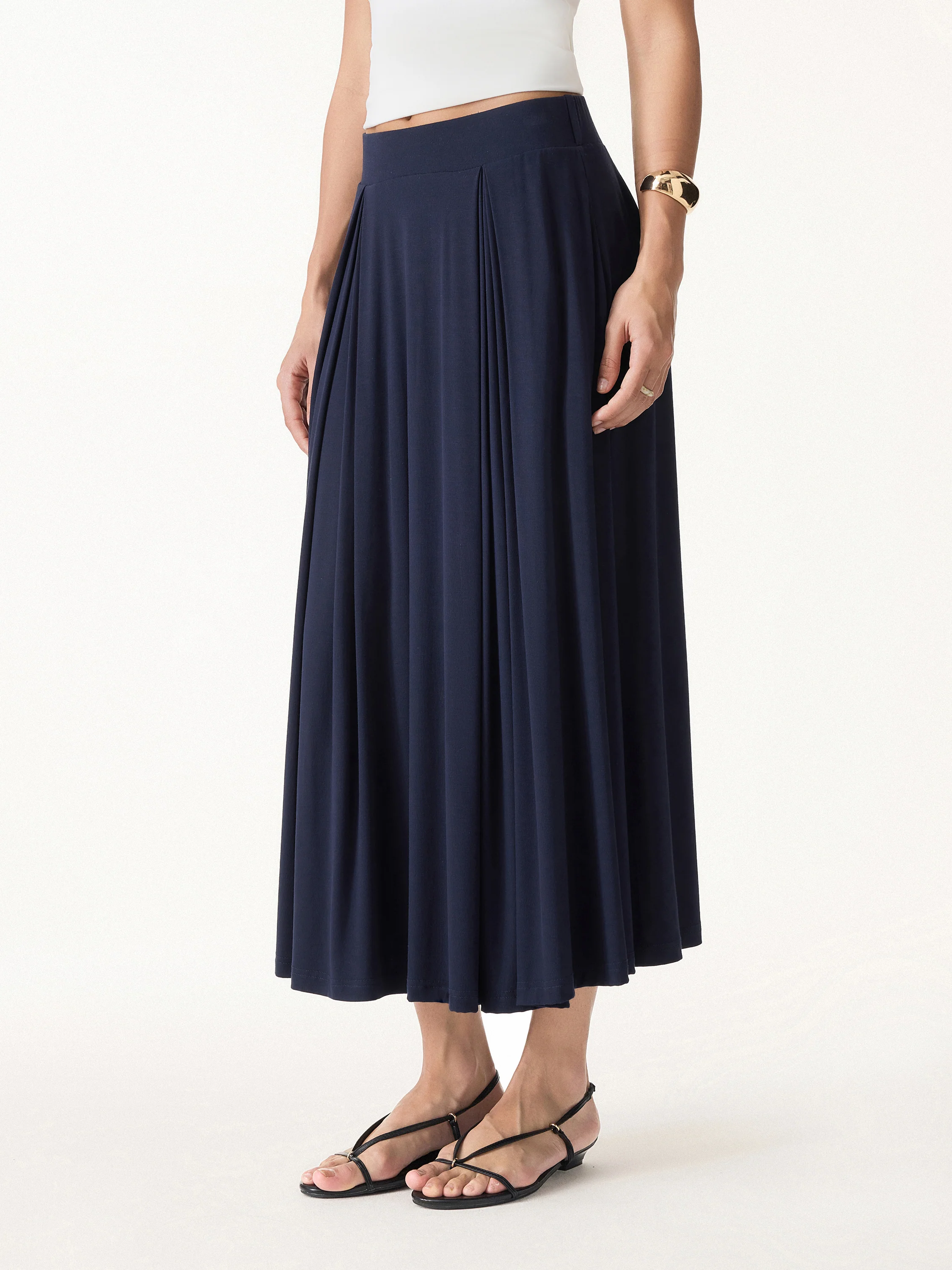 Breezy Drapey Midi Skirt - Image 5