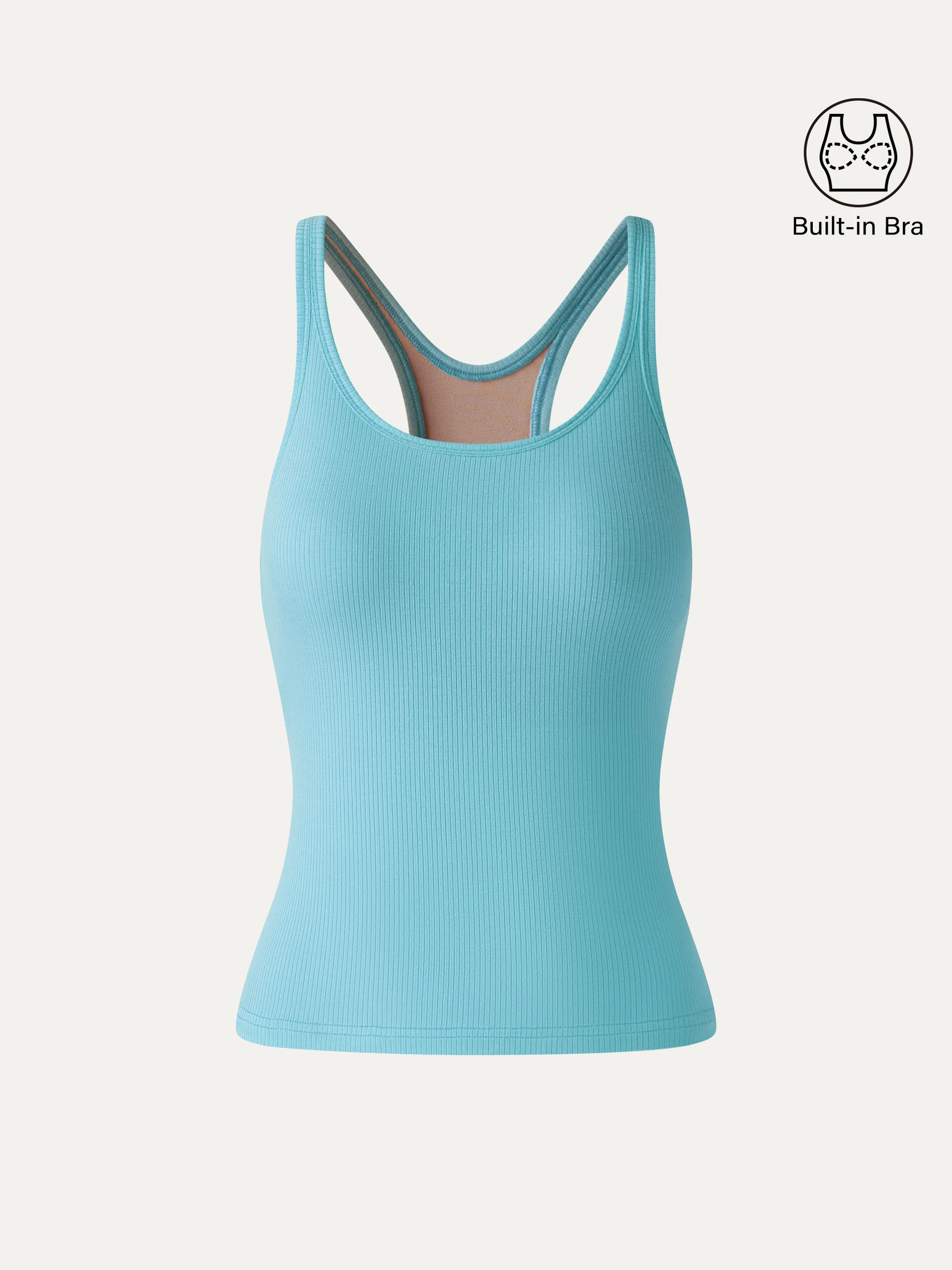 Cool-Touch Ribbed Scoop Neck Racer Back Bra Tank - Image 11