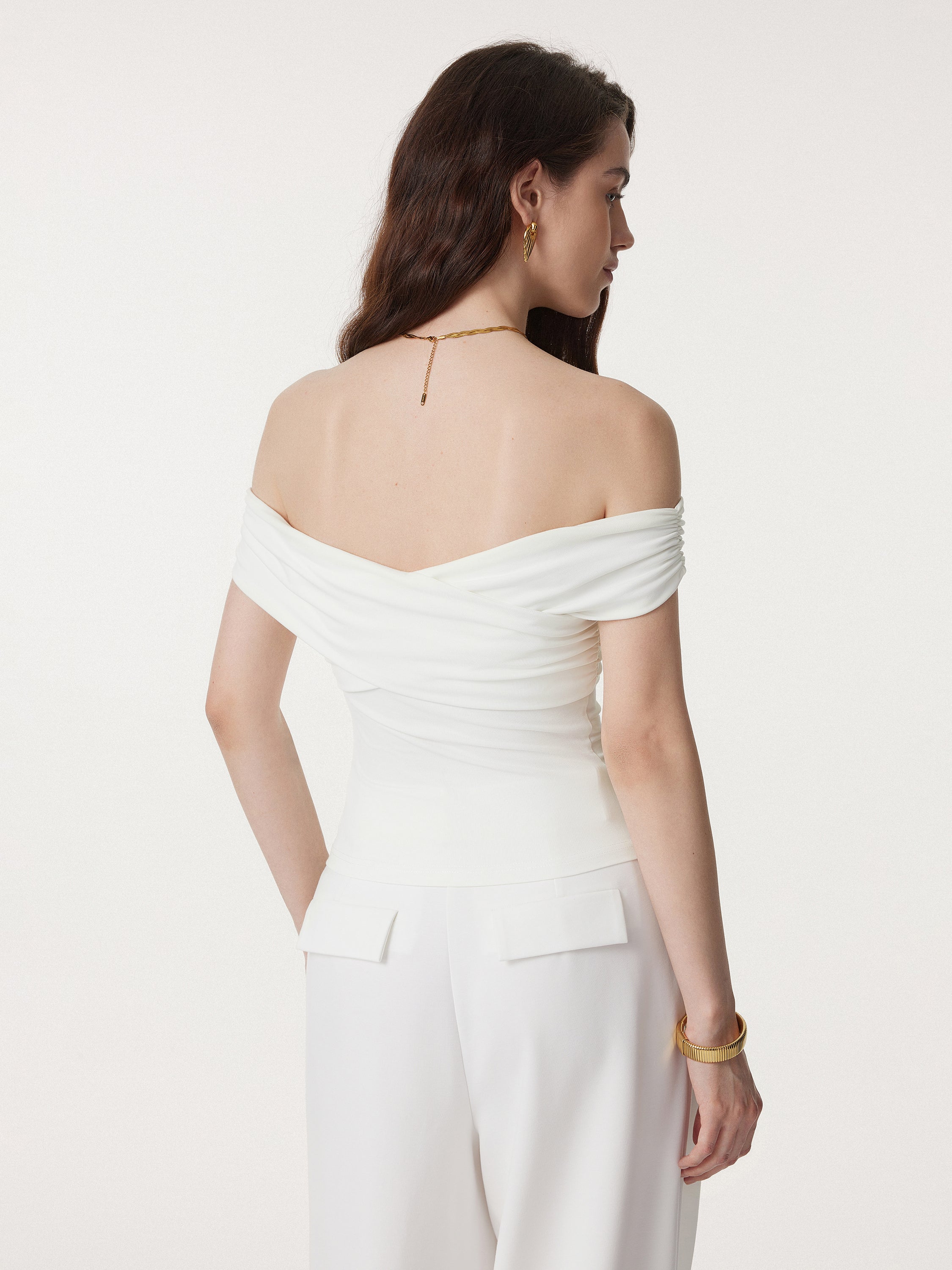 Criss Cross Off Shoulder New Airy Bra Top - Image 12