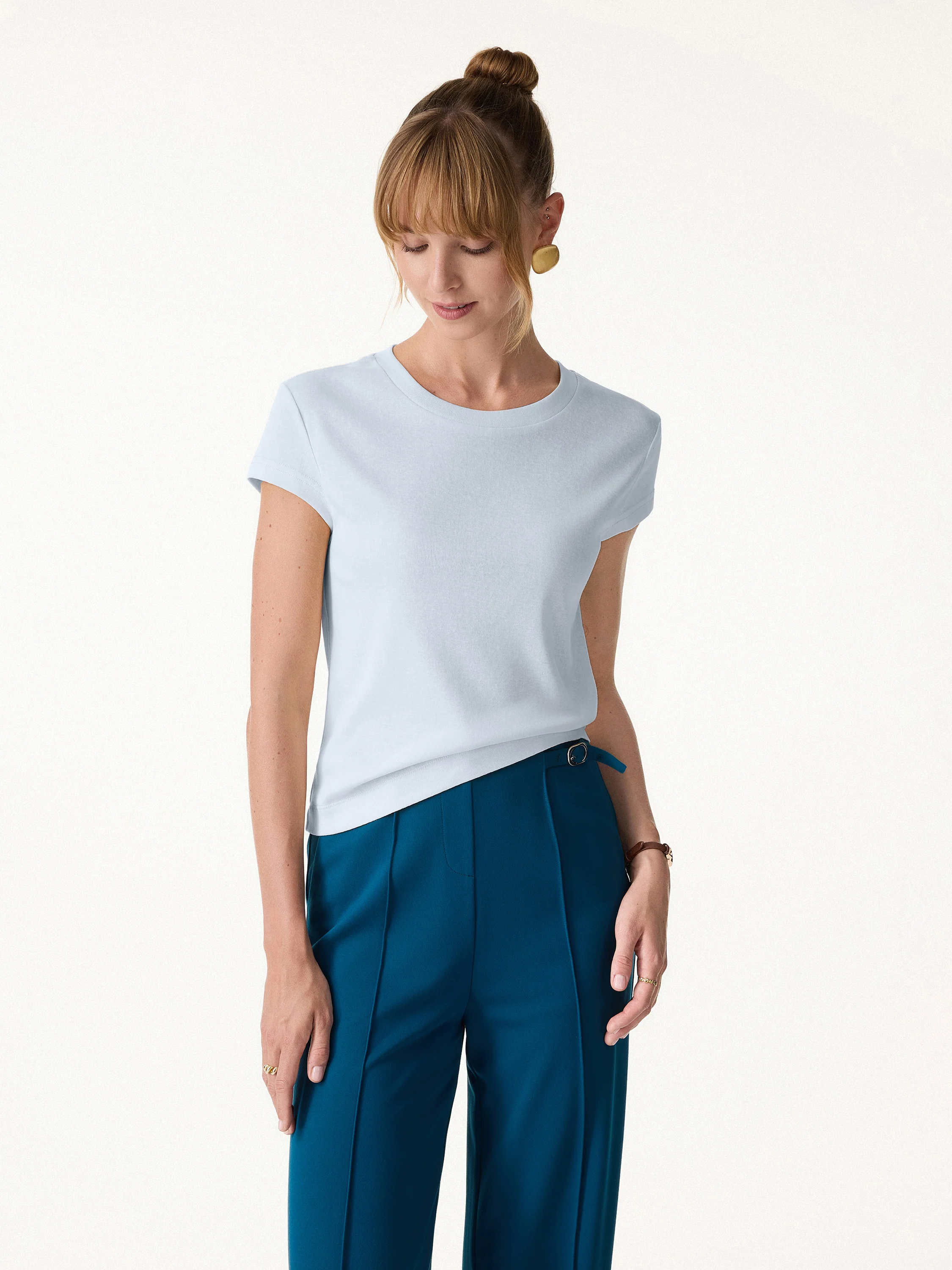 Cotton-Linen Blend Cooling Essential Summer Tee - Image 6