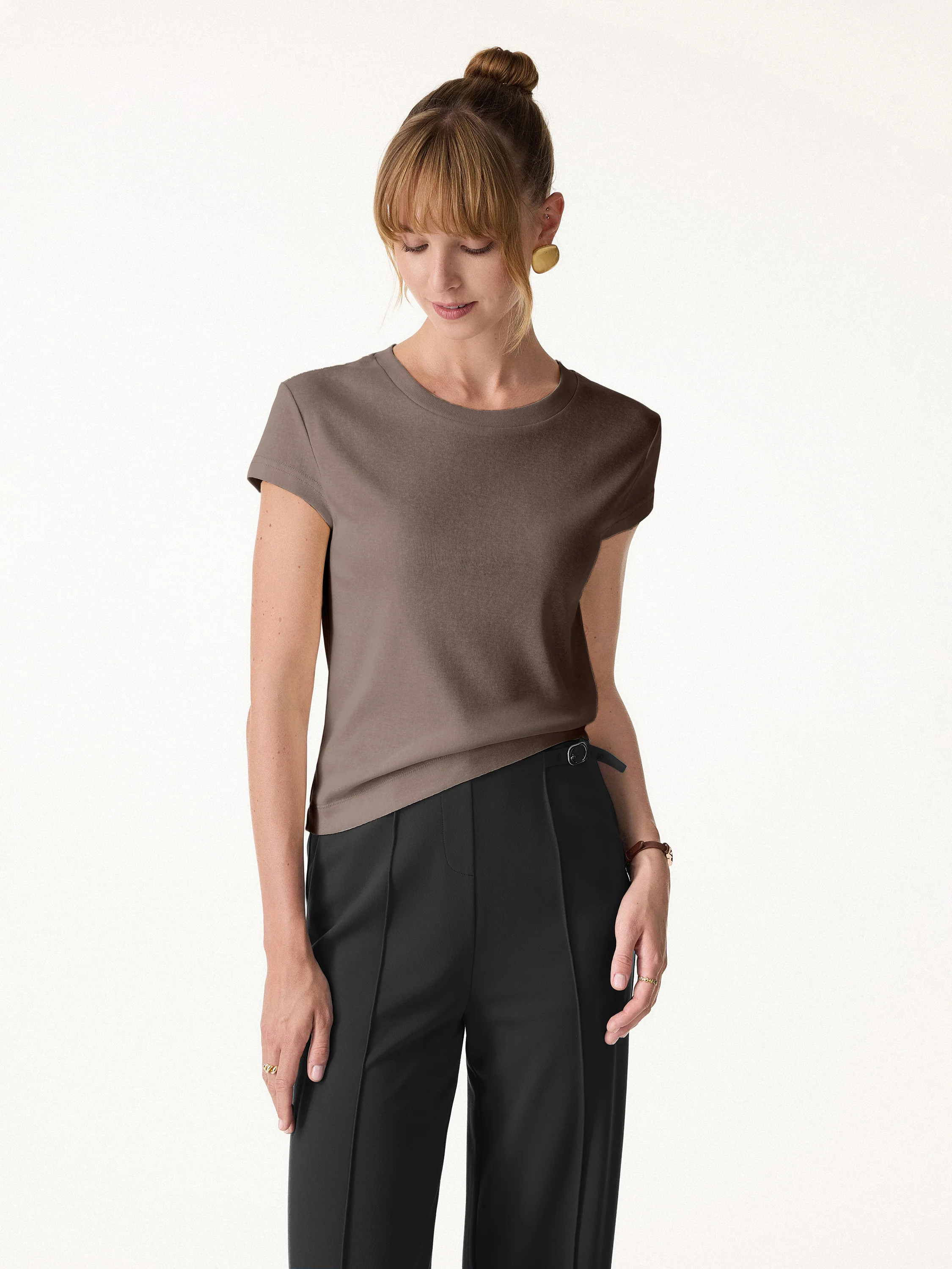 Cotton-Linen Blend Cooling Essential Summer Tee - Image 5