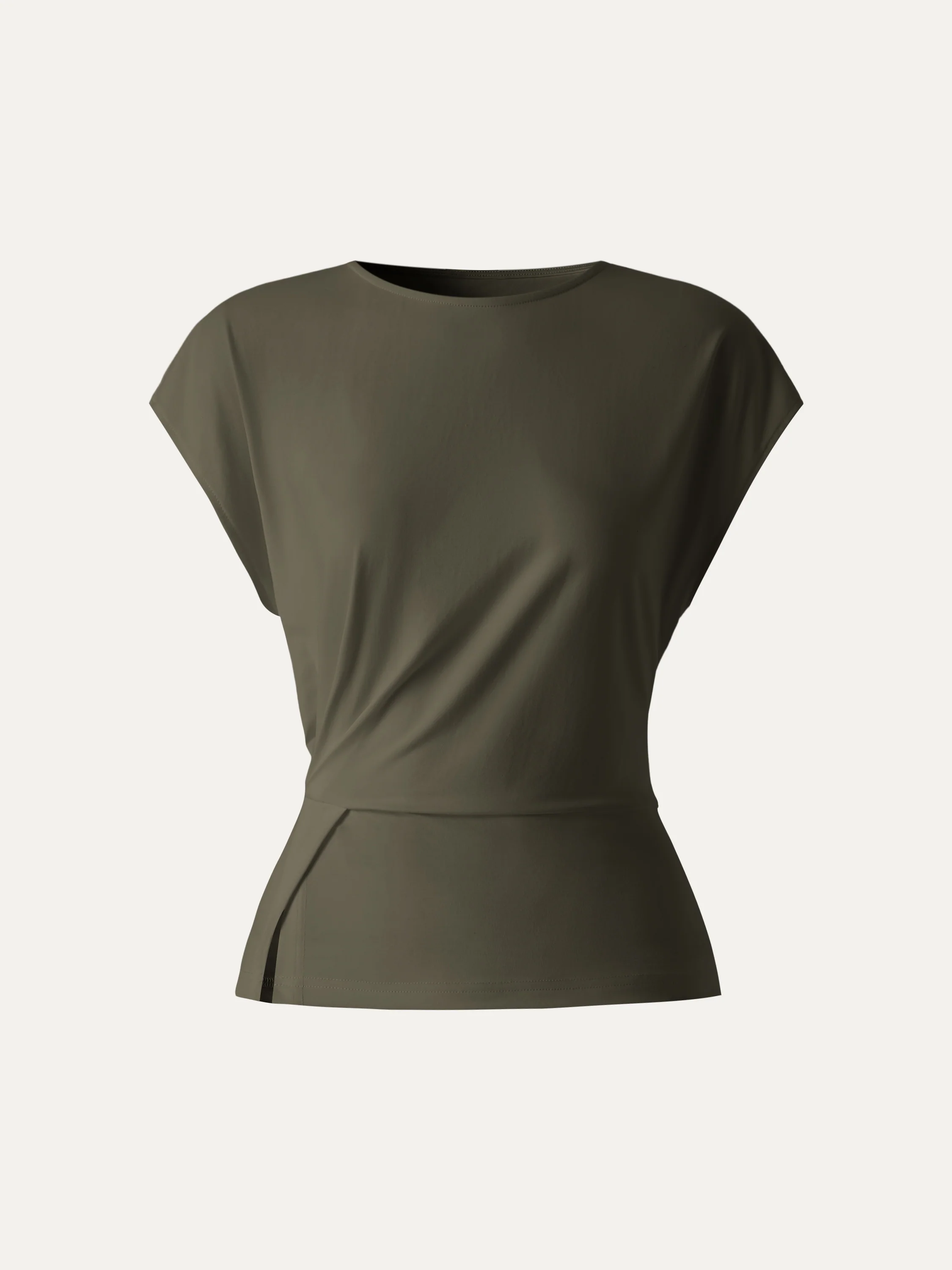 Cooling Ponte Relaxed Round Neck Tucked Top - Image 10