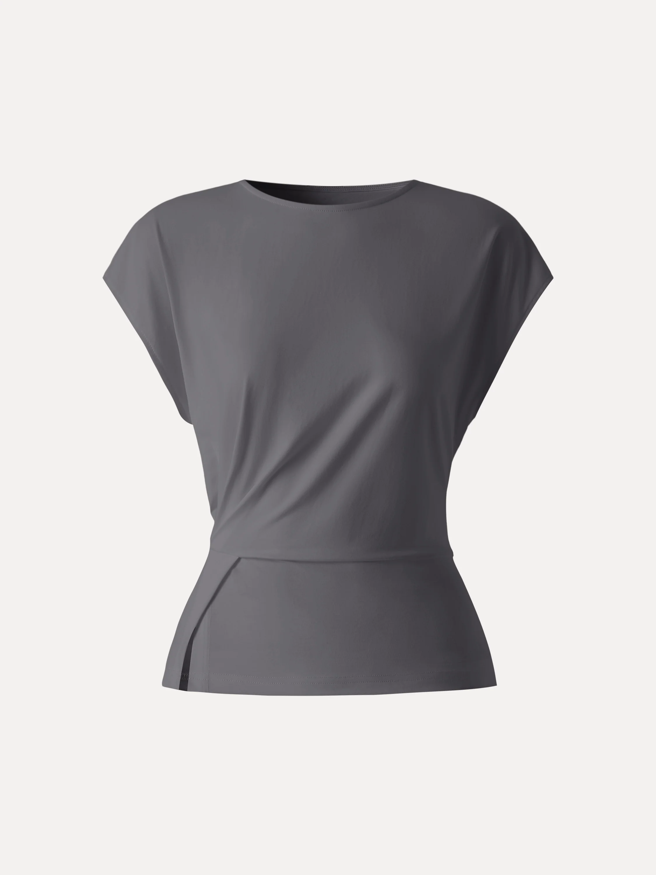 Cooling Ponte Relaxed Round Neck Tucked Top - Image 12