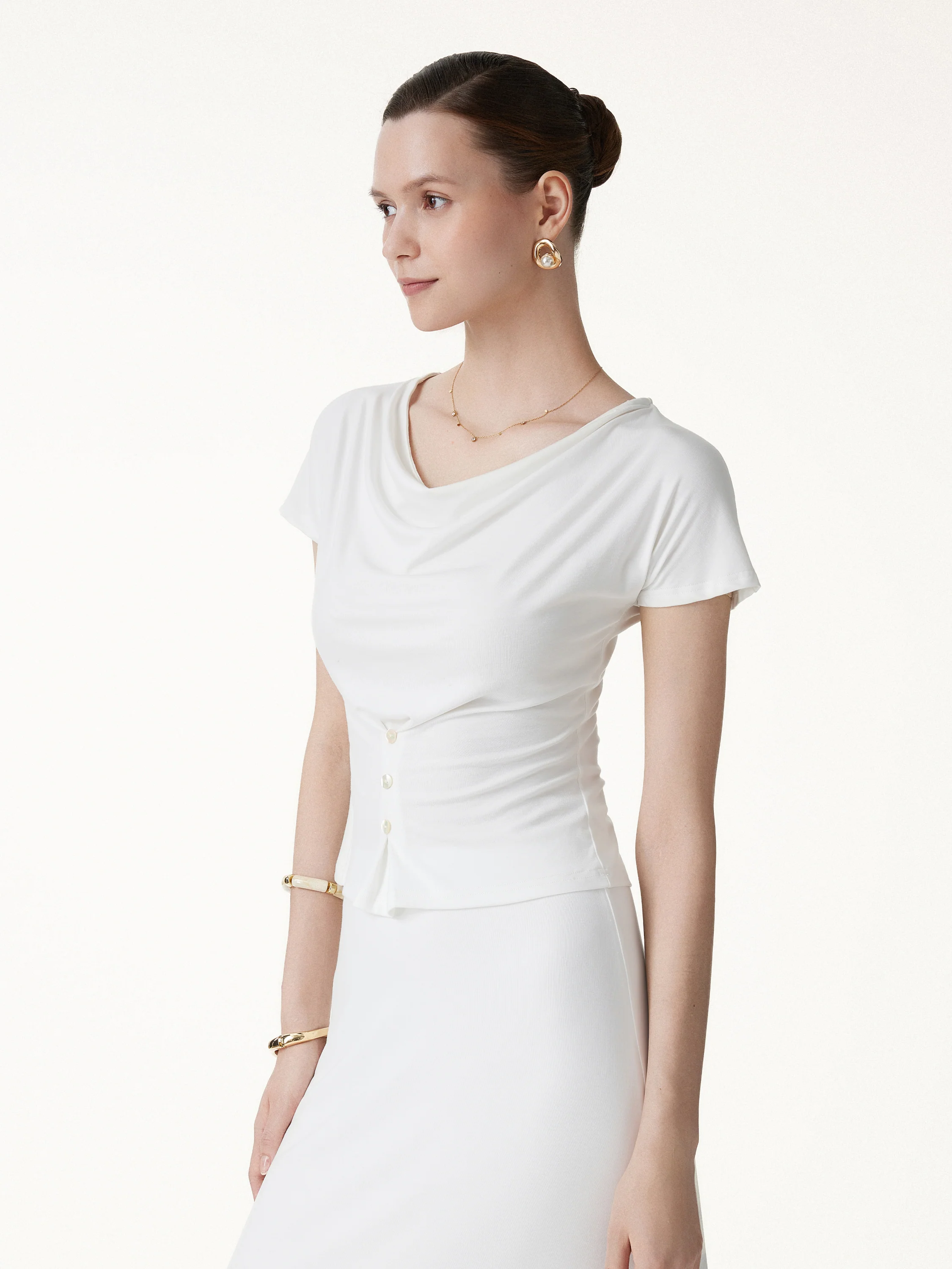 CoolTouch Cowl Neck Cap Sleeve Top - Image 6