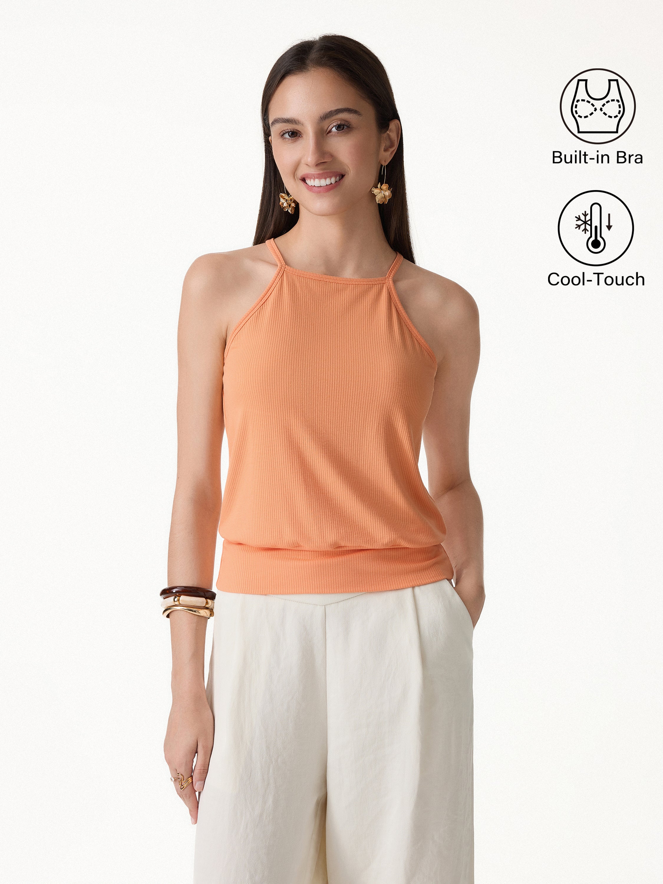 CoolTouch High Square Neck Banded Hem Bra Top - Image 4