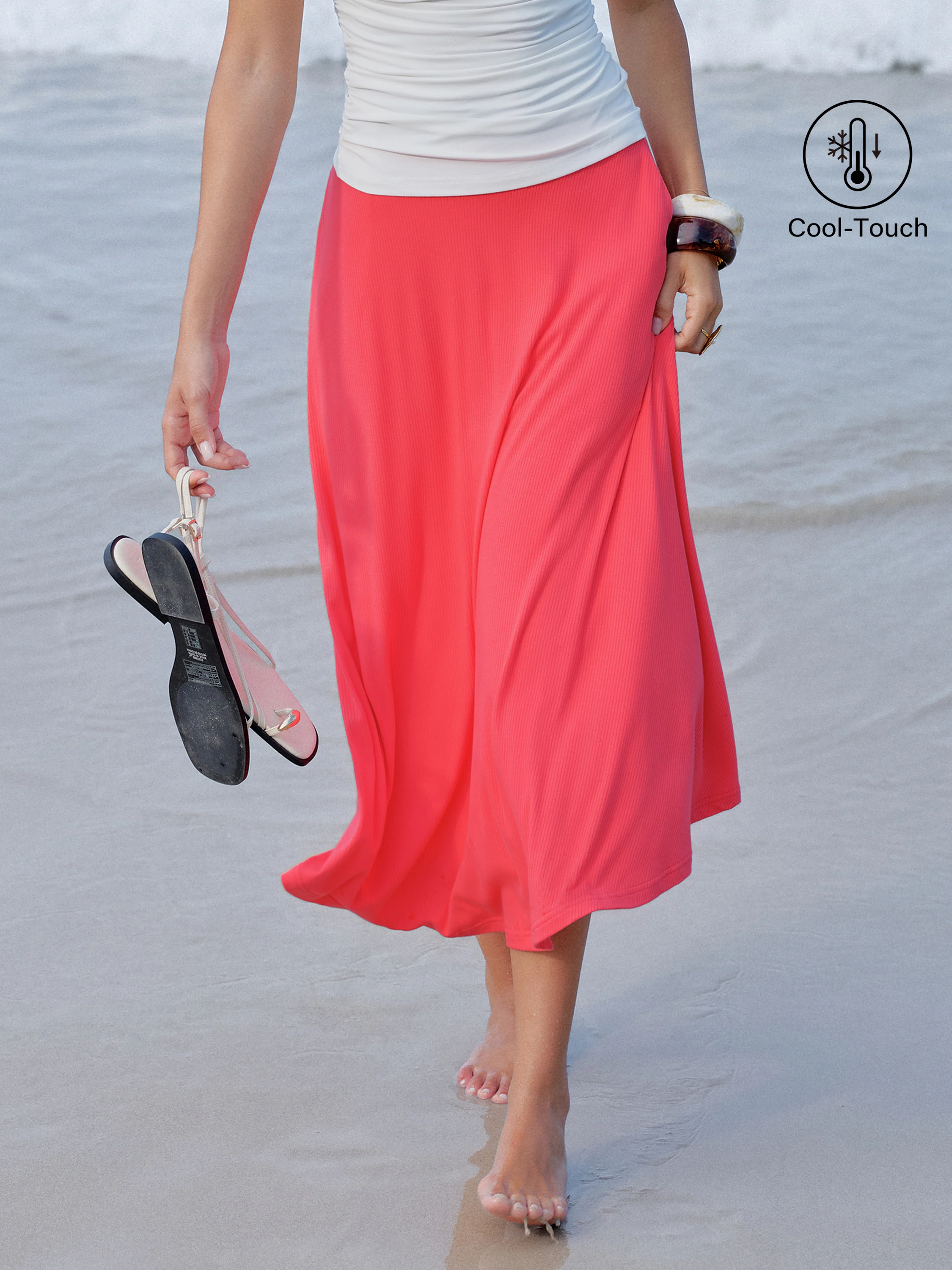 CoolTouch Midi Circle Flare Skirt with Pockets - Image 2