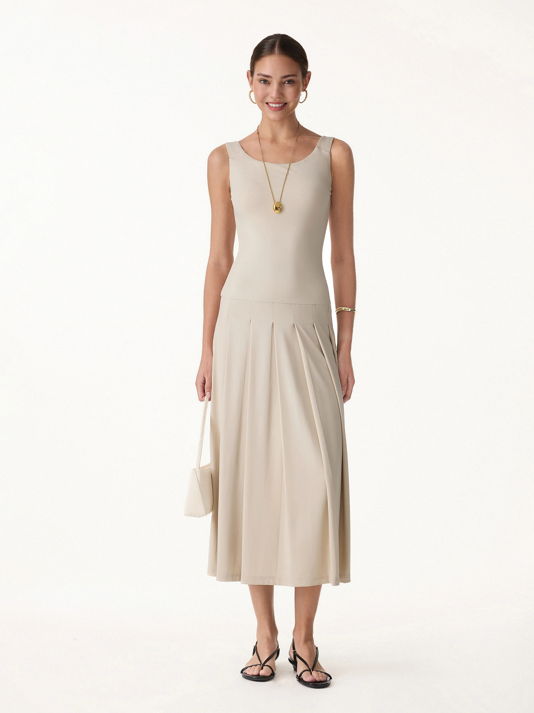 CoolTouch Multi-Wear Pleated Midi Bra Dress - Image 3