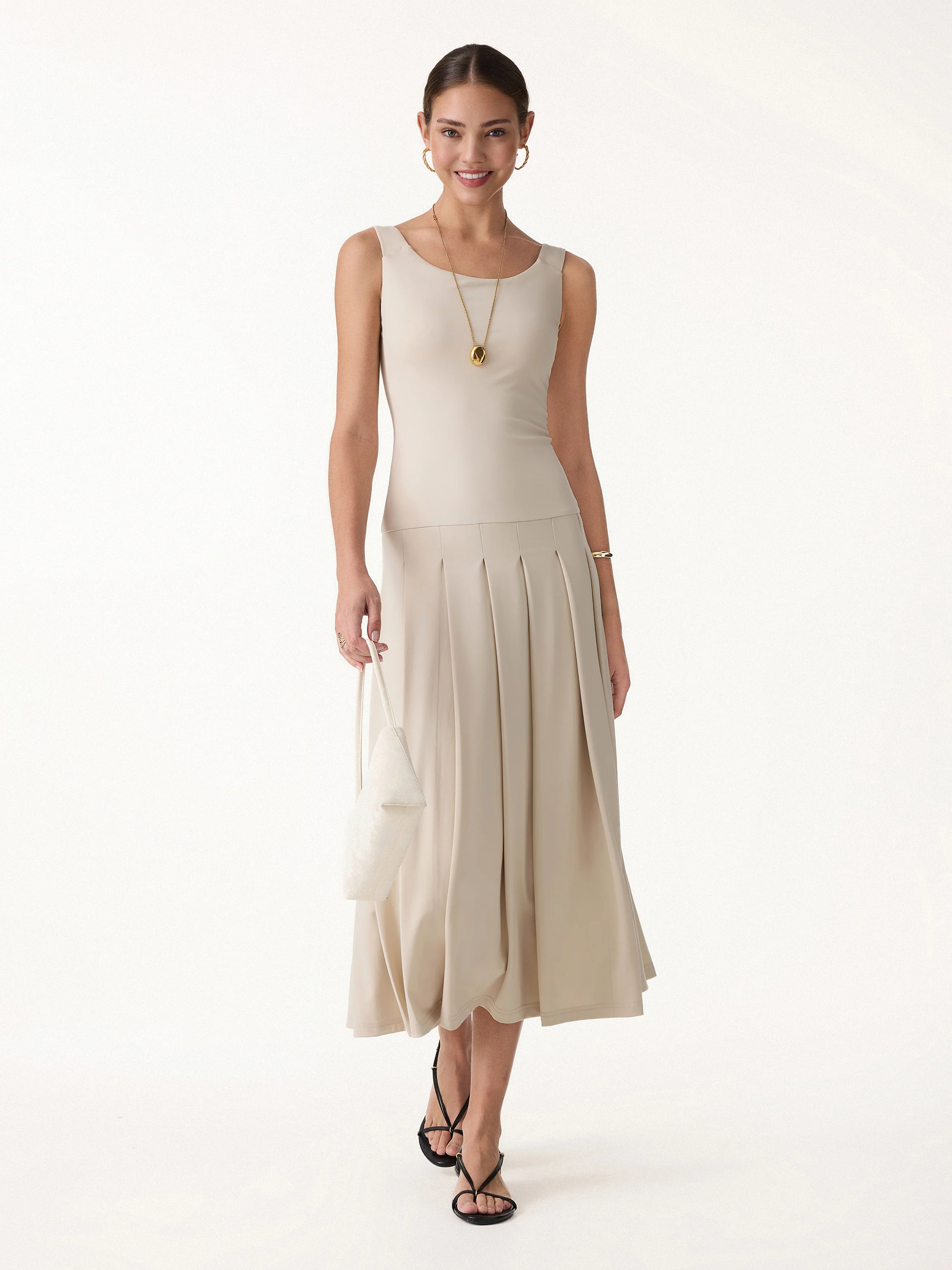 CoolTouch Multi-Wear Pleated Midi Bra Dress - Image 4