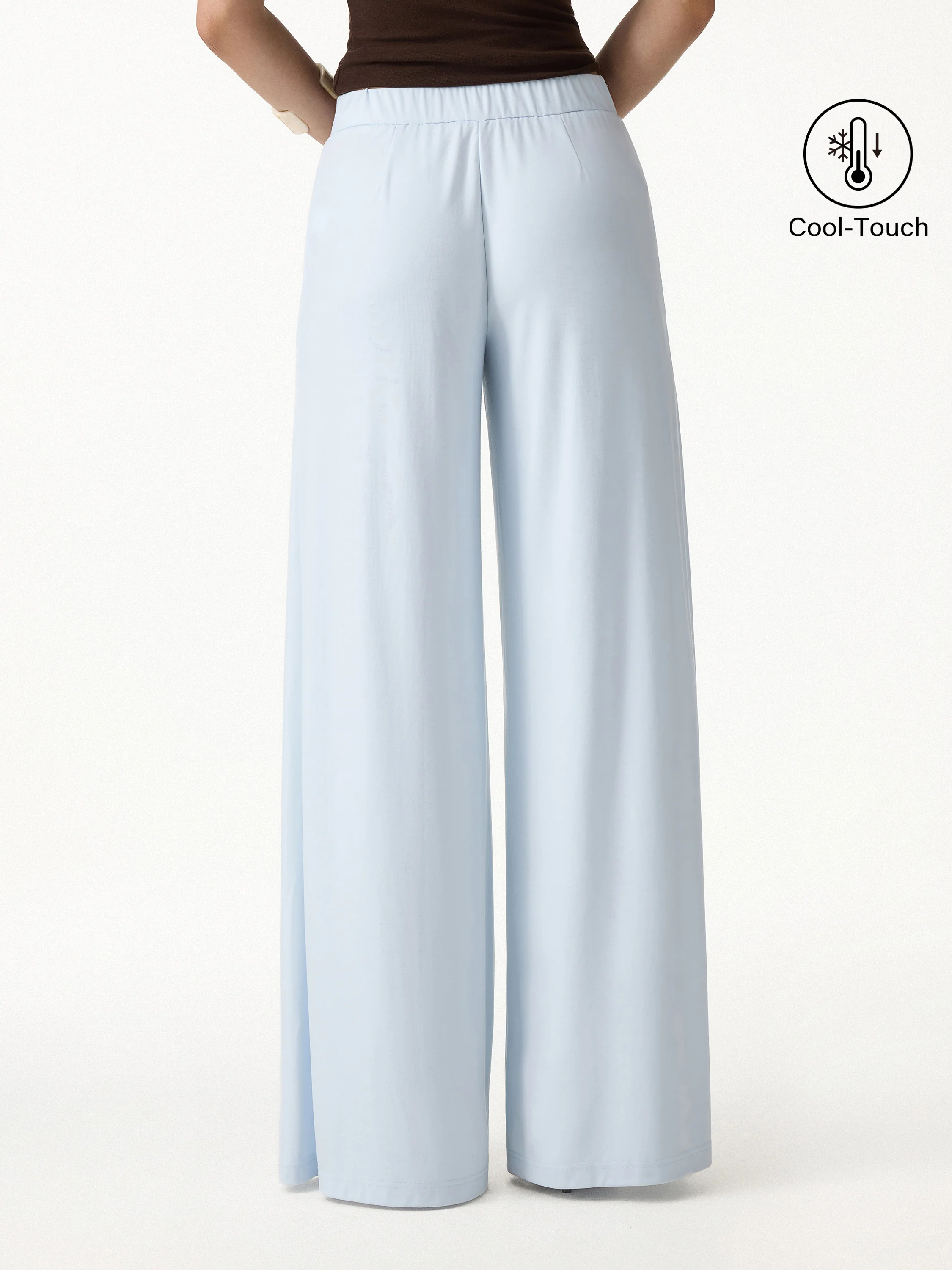 CoolTouch Ponte Mid Rise Wide Leg Pants with Pockets - Image 8